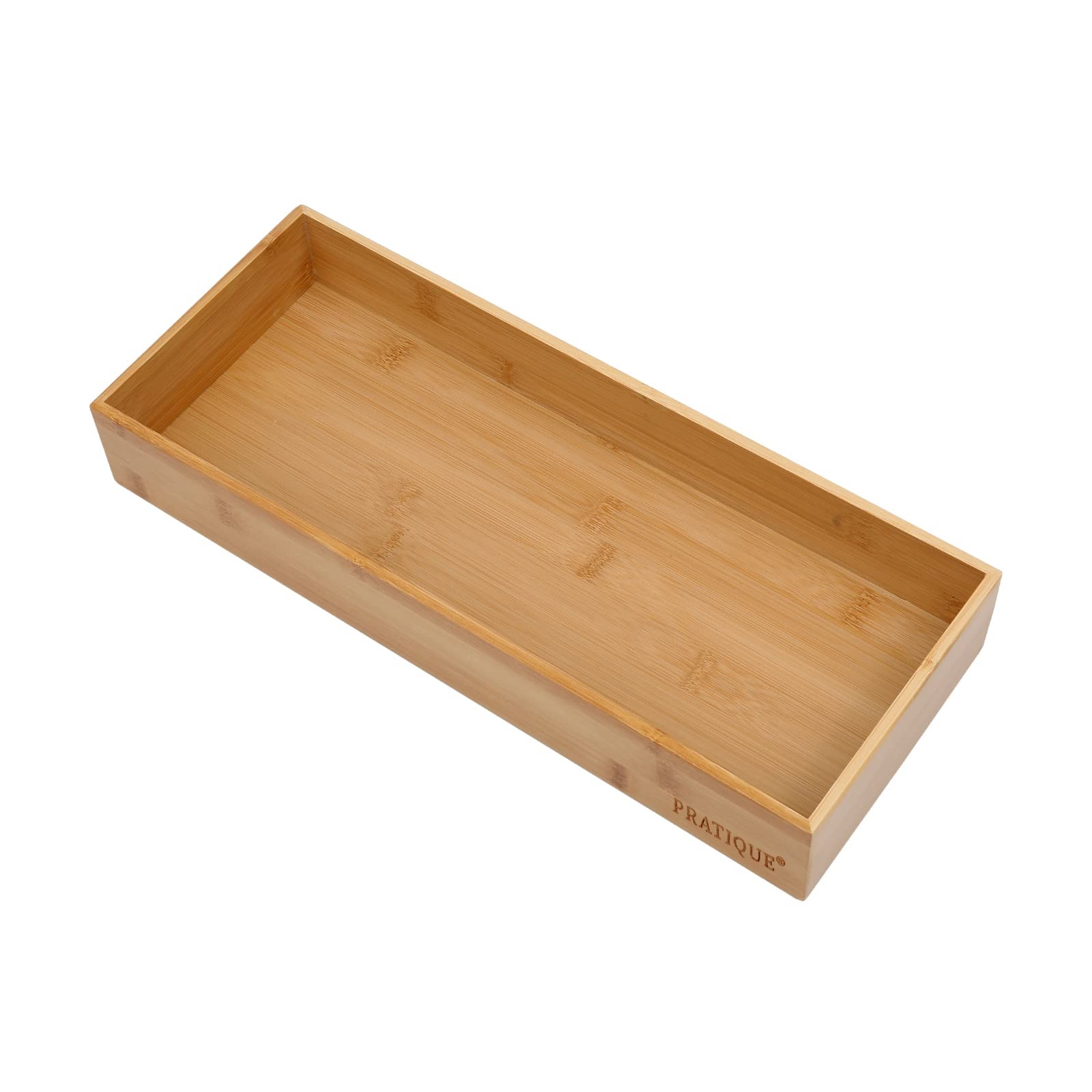 PRATIQUE Bamboo Drawer Organizer – Kitchen Utensil 15*5.9*2.6 inch,