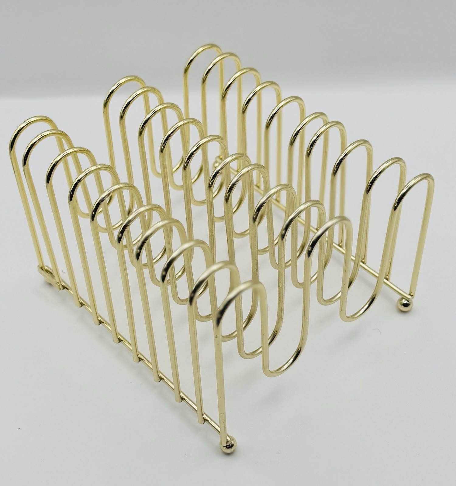 Gold Wire Letter Sorter Desk Organizer Office Mail Paper Holder