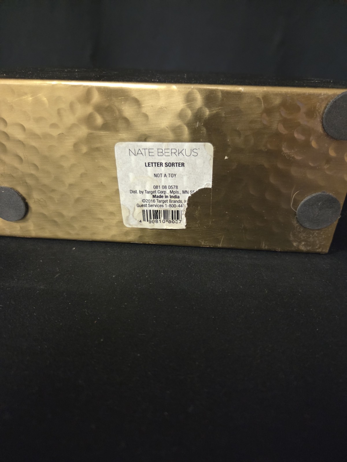 Nate Berkus Letter Sorter Brass Tone Hammered Desk Organizer