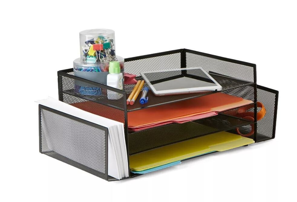 Organization Made Beautifully Simple, Metal Mesh Desktop Organizer in Black