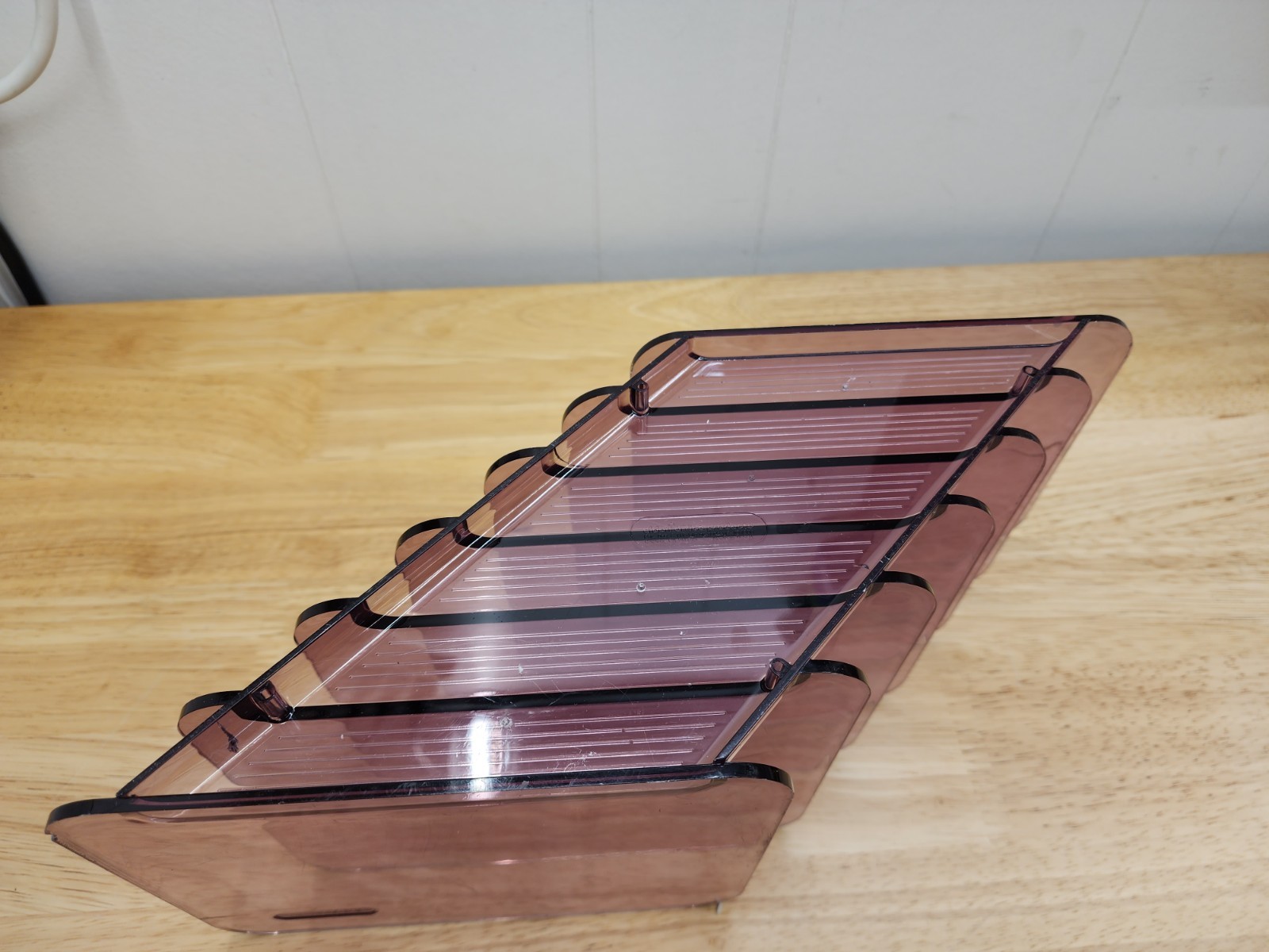 Eldon Six Slot Acrylic Office Desk Organizer Letter Holder Vintage – Purple