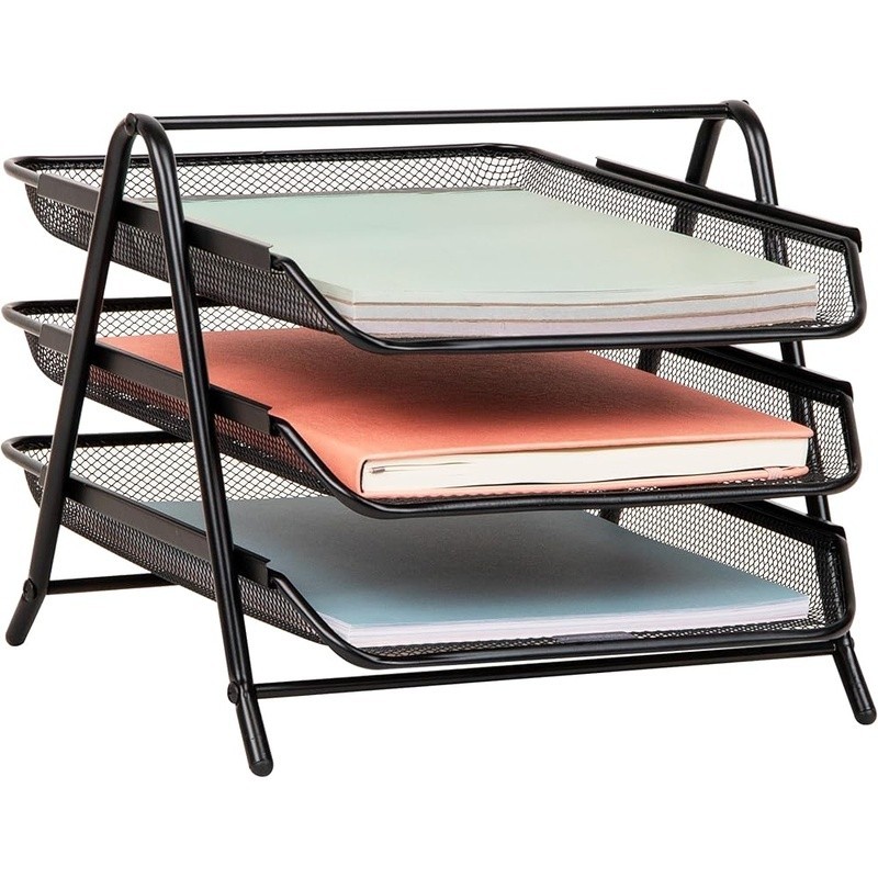 3-Tray Desk Organizer Documents Papers Files Storage Portable Lightweight New