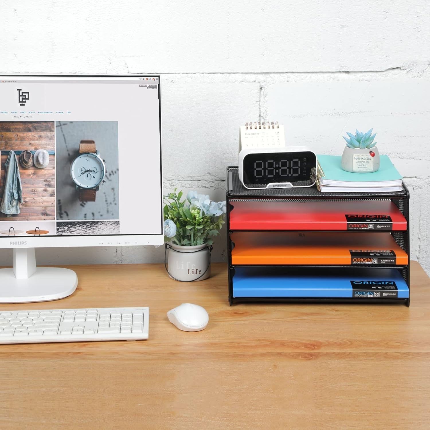 Paper Letter Tray, 3 Tier Desk File Organizer Paper Sorter Letter Shelf Rack,…