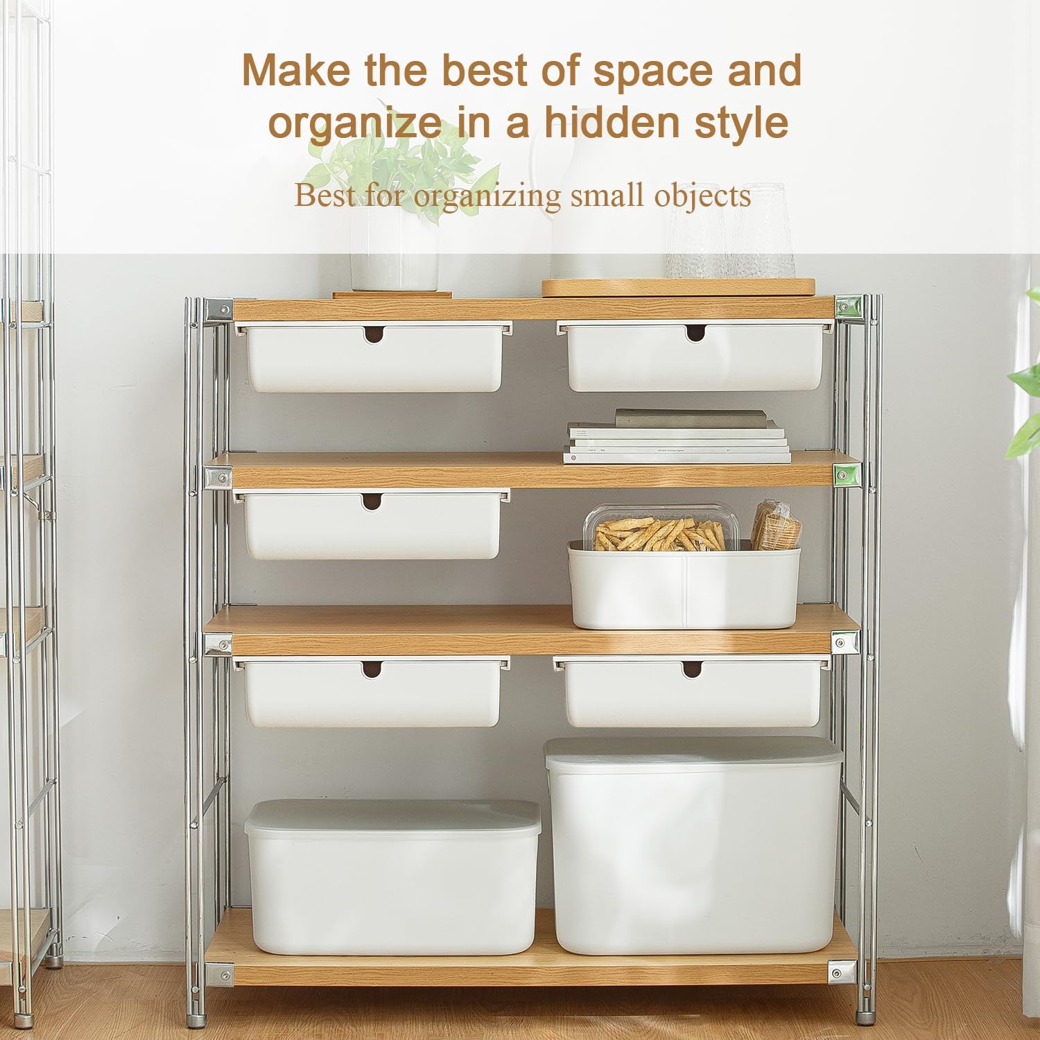 FRETONBA Large Under Desk Drawer Slide Out Organizer, 1pack Large, White