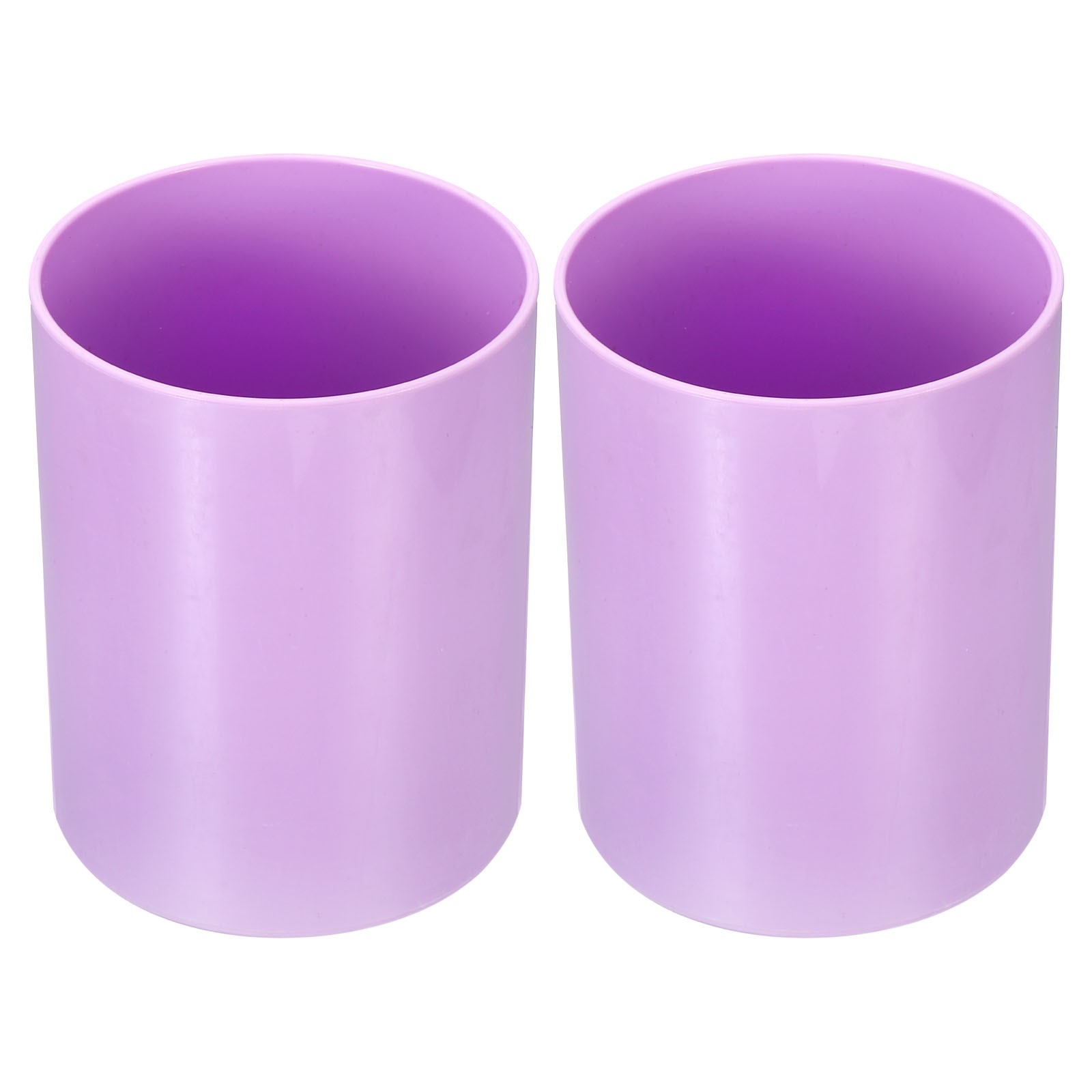2pcs Pencil Holder, Plastic Makeup Brush Holder Round Desktop Organizer, Purple