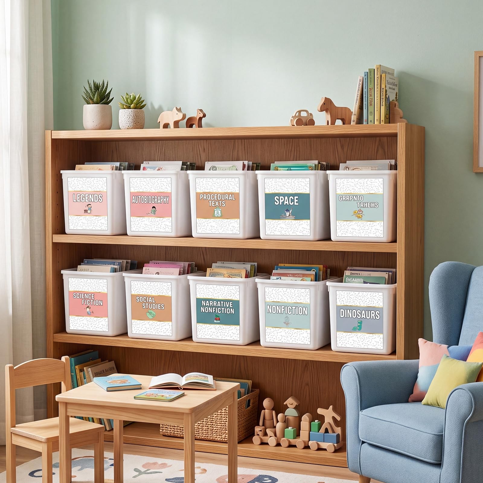56 Pcs Back to School Classroom Library Labels for School Genre Topic Book Cl…