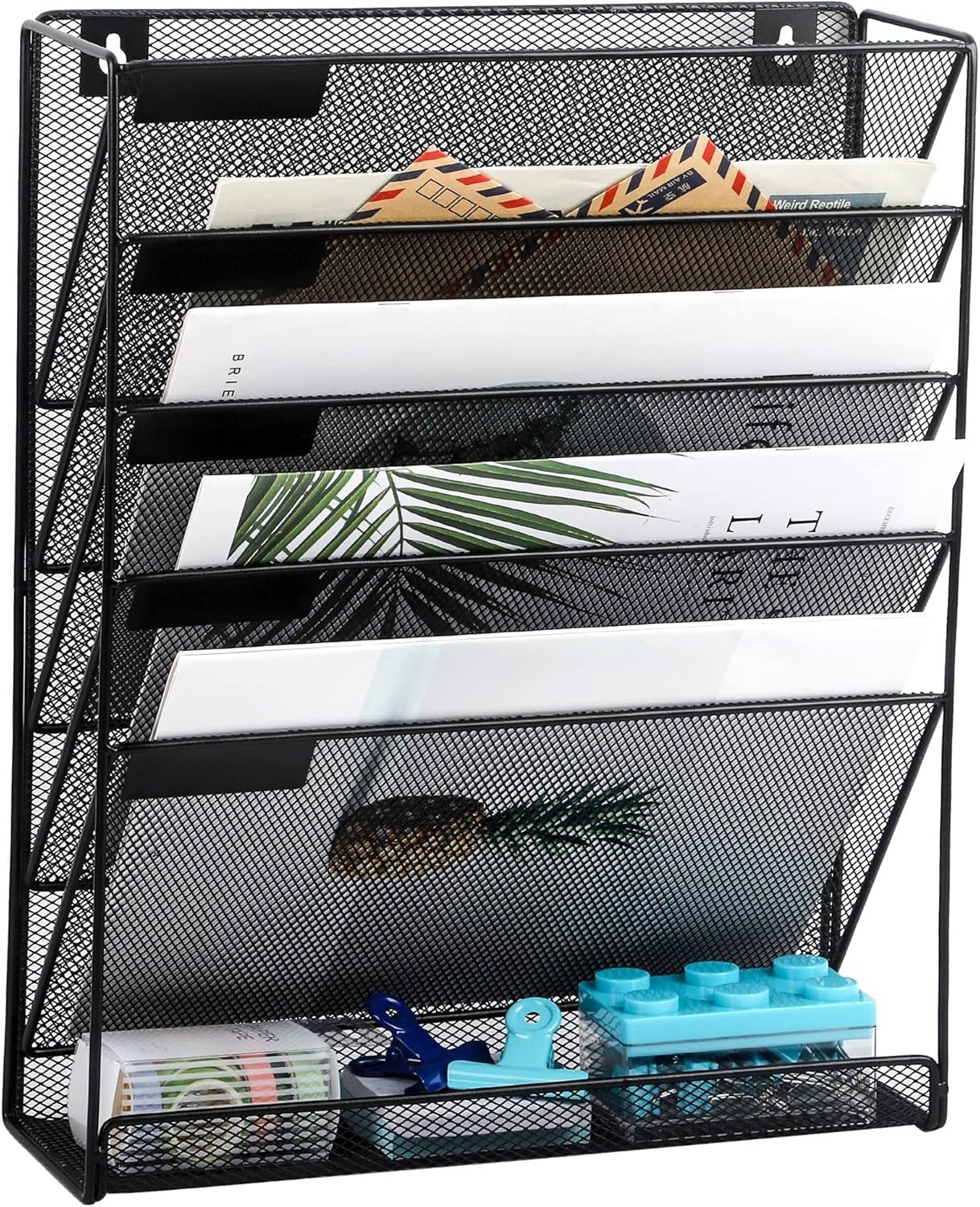Sturdy 6-Tier Hanging Wall File Holder – Maximize Space and Organize Documents