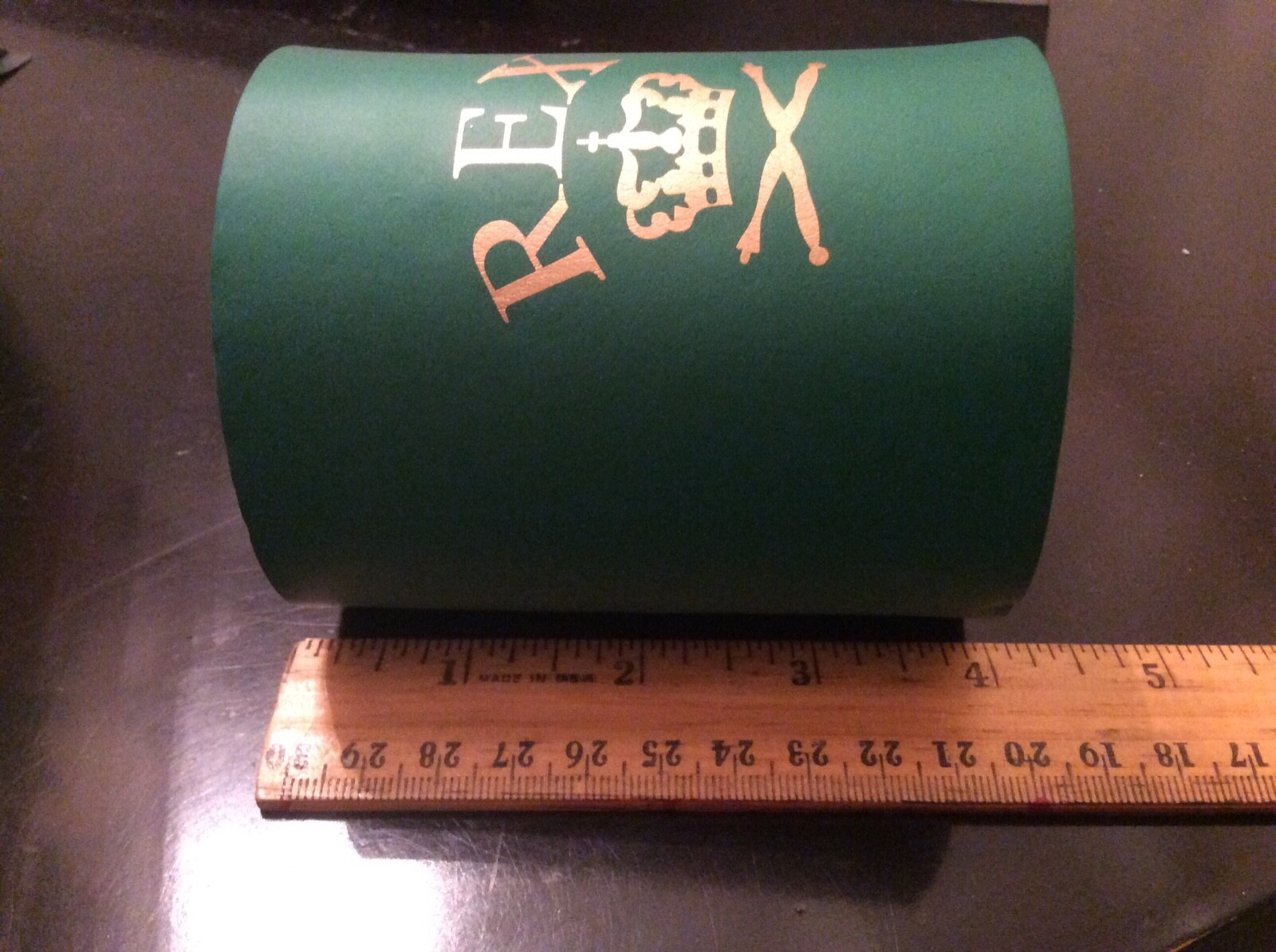 REX crown green pen pencil holder desktop Mancave gift gold spellout