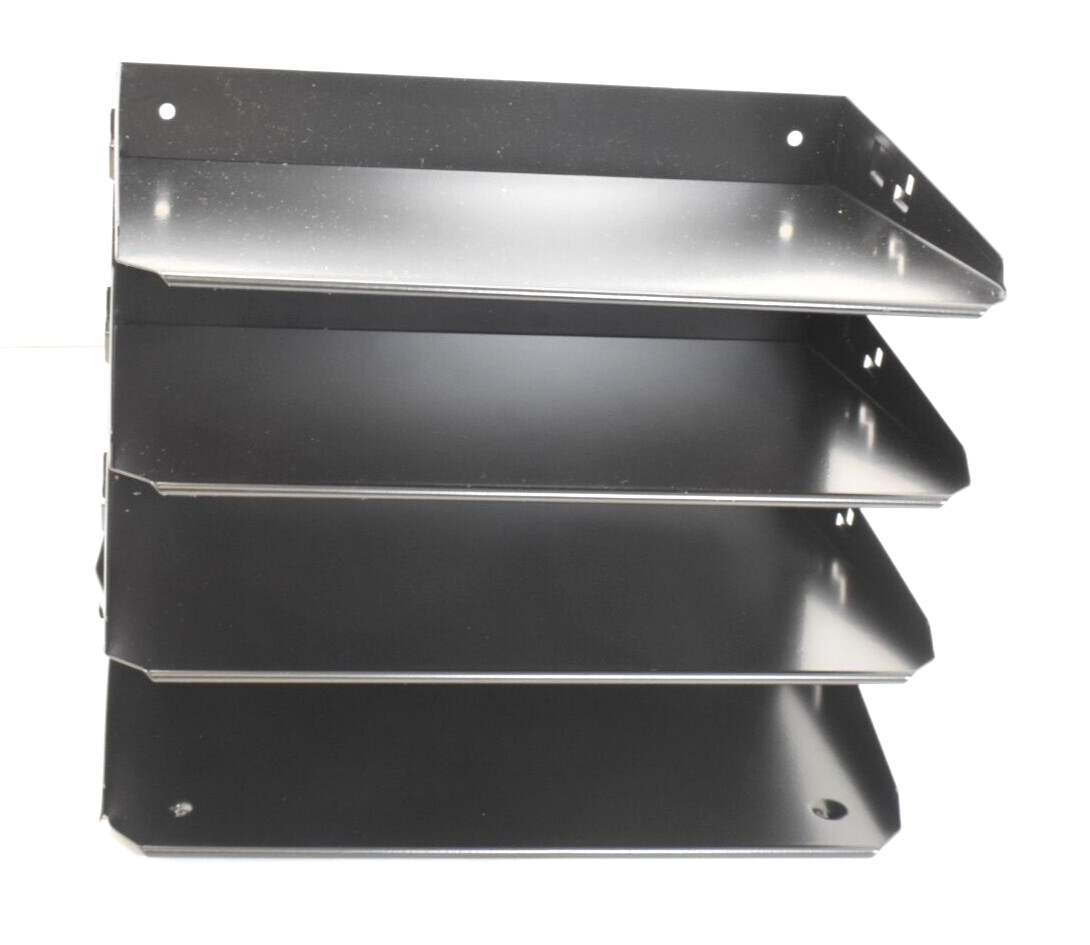 Huron 4-Compartment Steel File Organizer Black HASZ0152 Horizontal 4 Slot