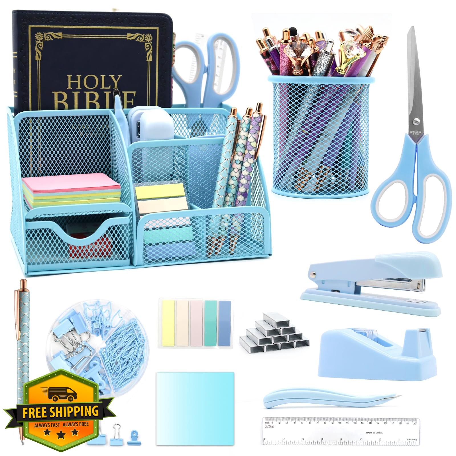 Shellvcase Blue 12-in-1 Desk Organizer Set