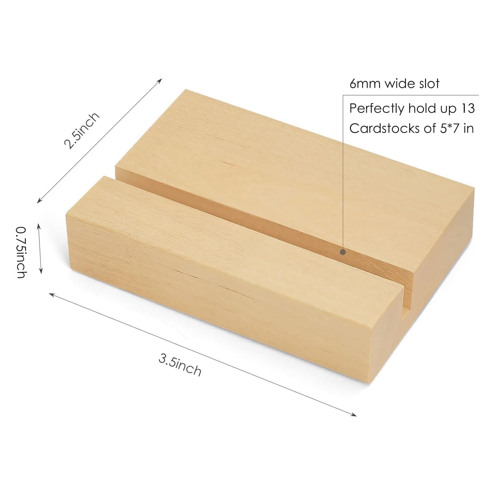 2 PCS 3.5″ Birch Wood Stand Block Base Cardstock Holder Desk Calendar