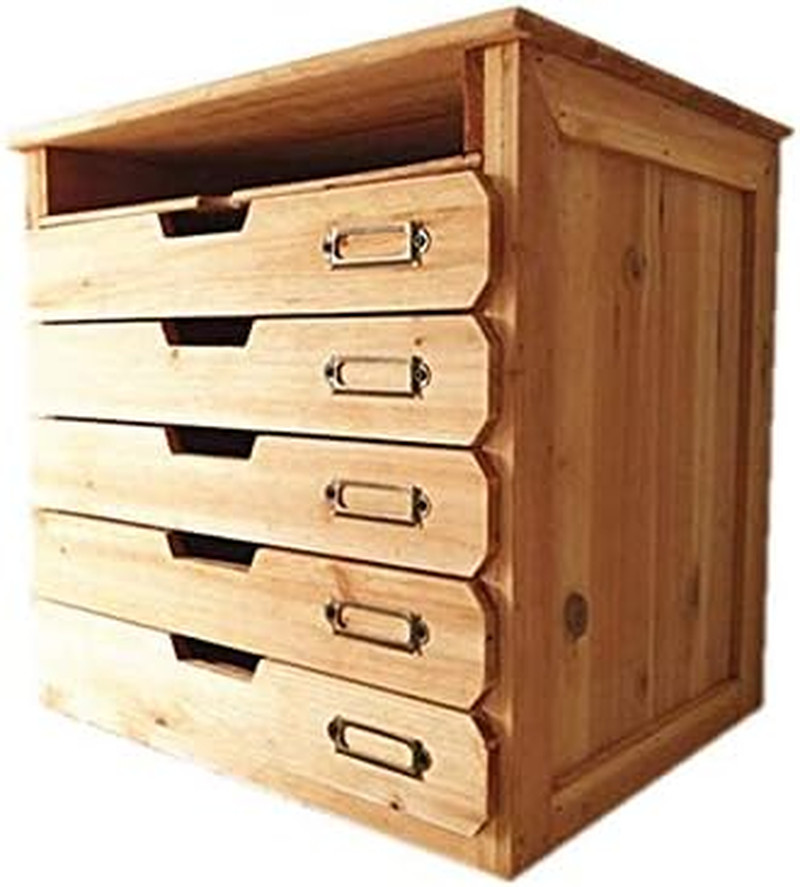 Wooden Desk Organizer with 5 Drawers & Paper Tray – Stylish File Storage