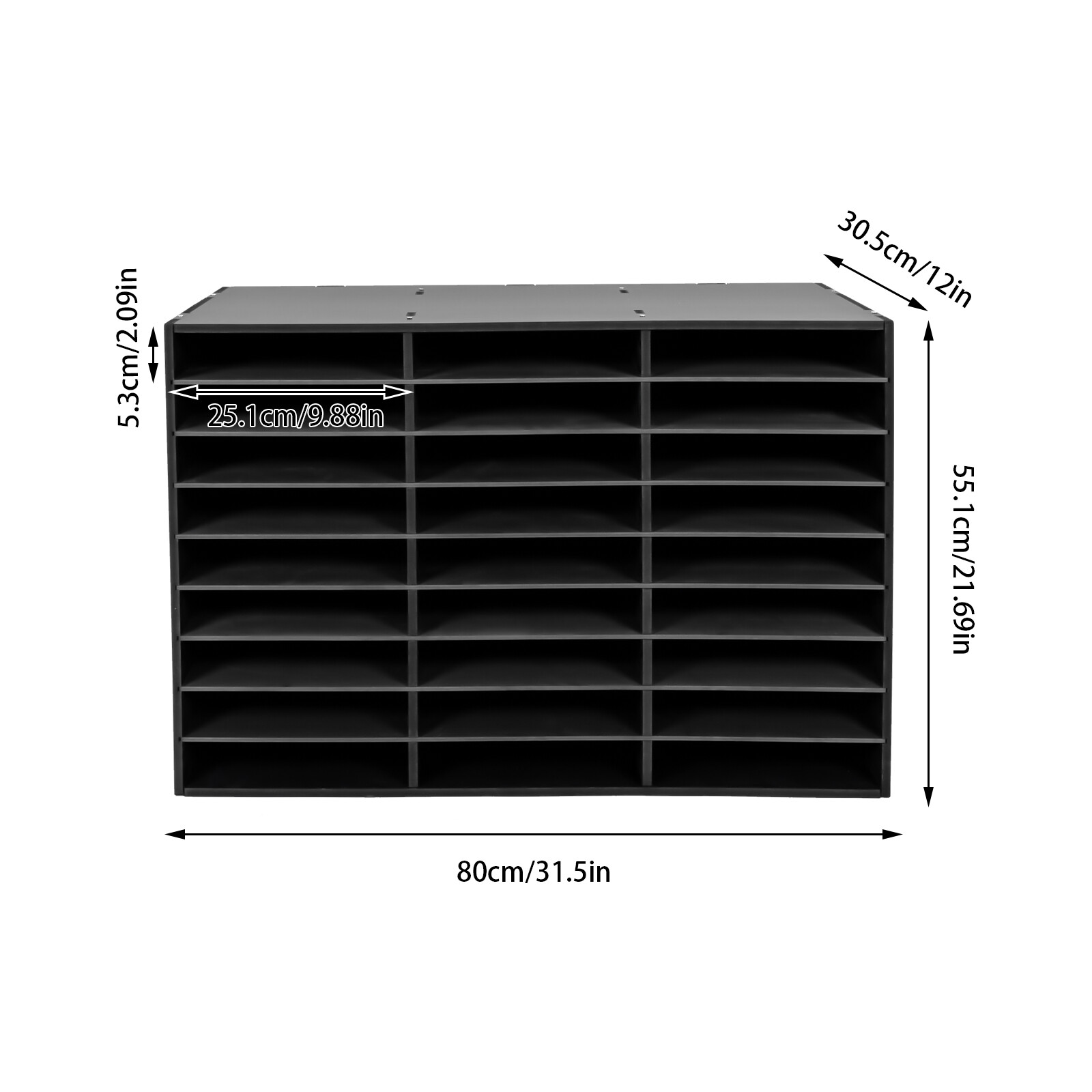 Literature Organizer Desktop File Sorter Magazine Mail Paper Display Stand Black