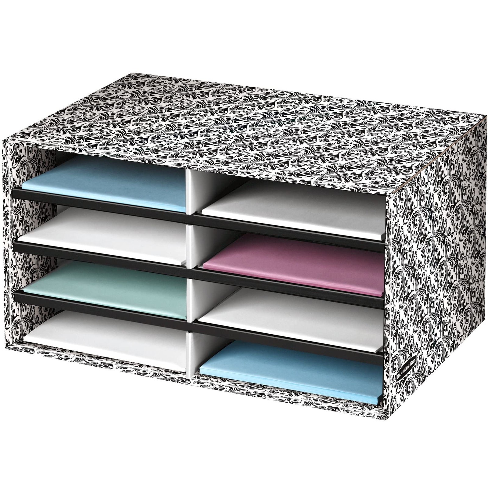 Bankers Box Decorative Eight Compartment Literature Sorter, True, Brocade