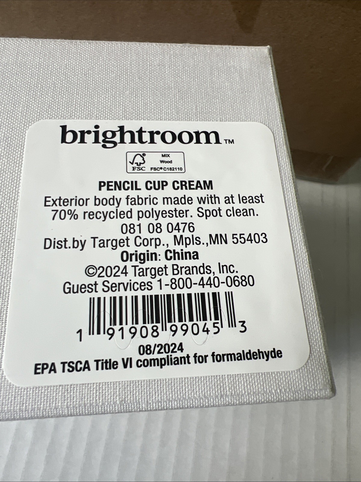 Brightroom Canvas Pencil Cup Desk Organizer Clean & Sleek