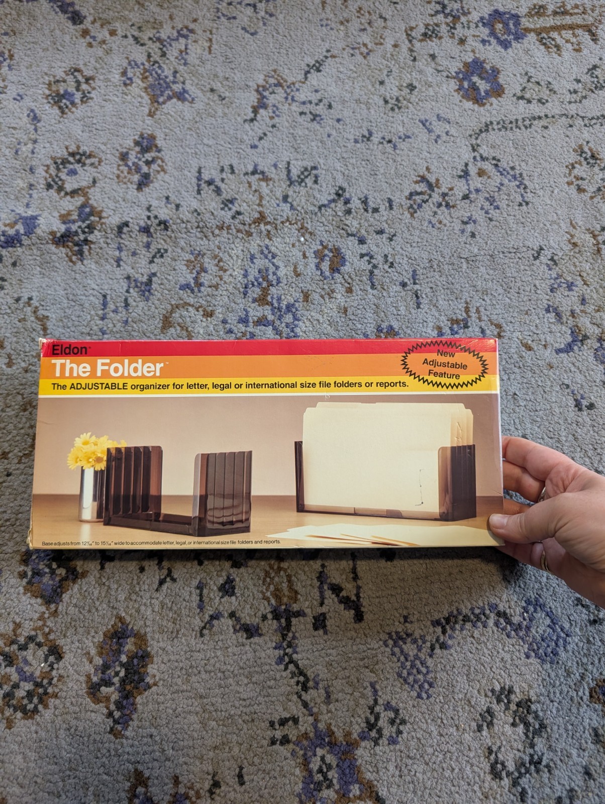 Vintage 1983 Eldon The Folder Adjustable Desktop Organizer Plastic Smoke Ebony