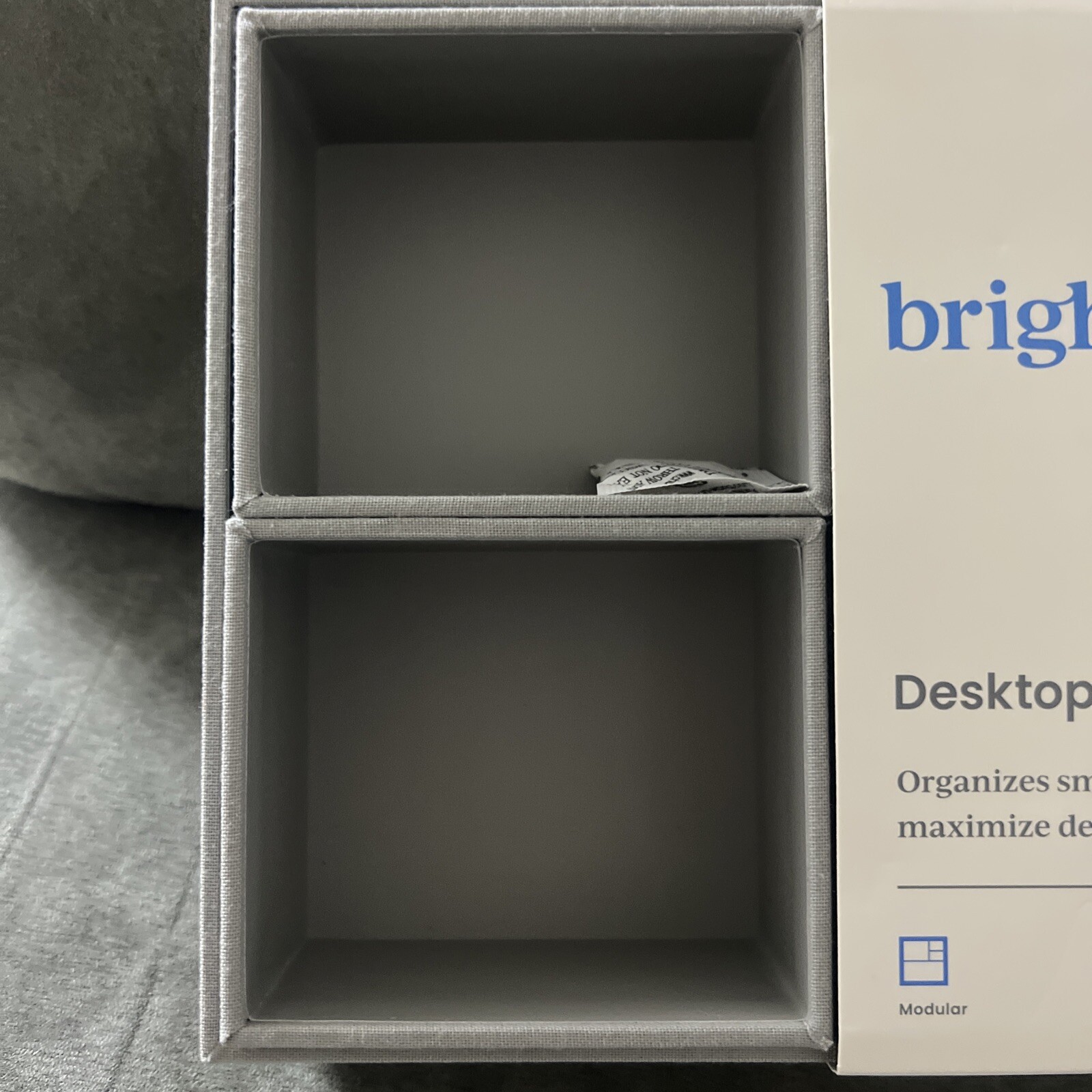 Brightroom Canvas Desktop Drawer Organizer Gray New