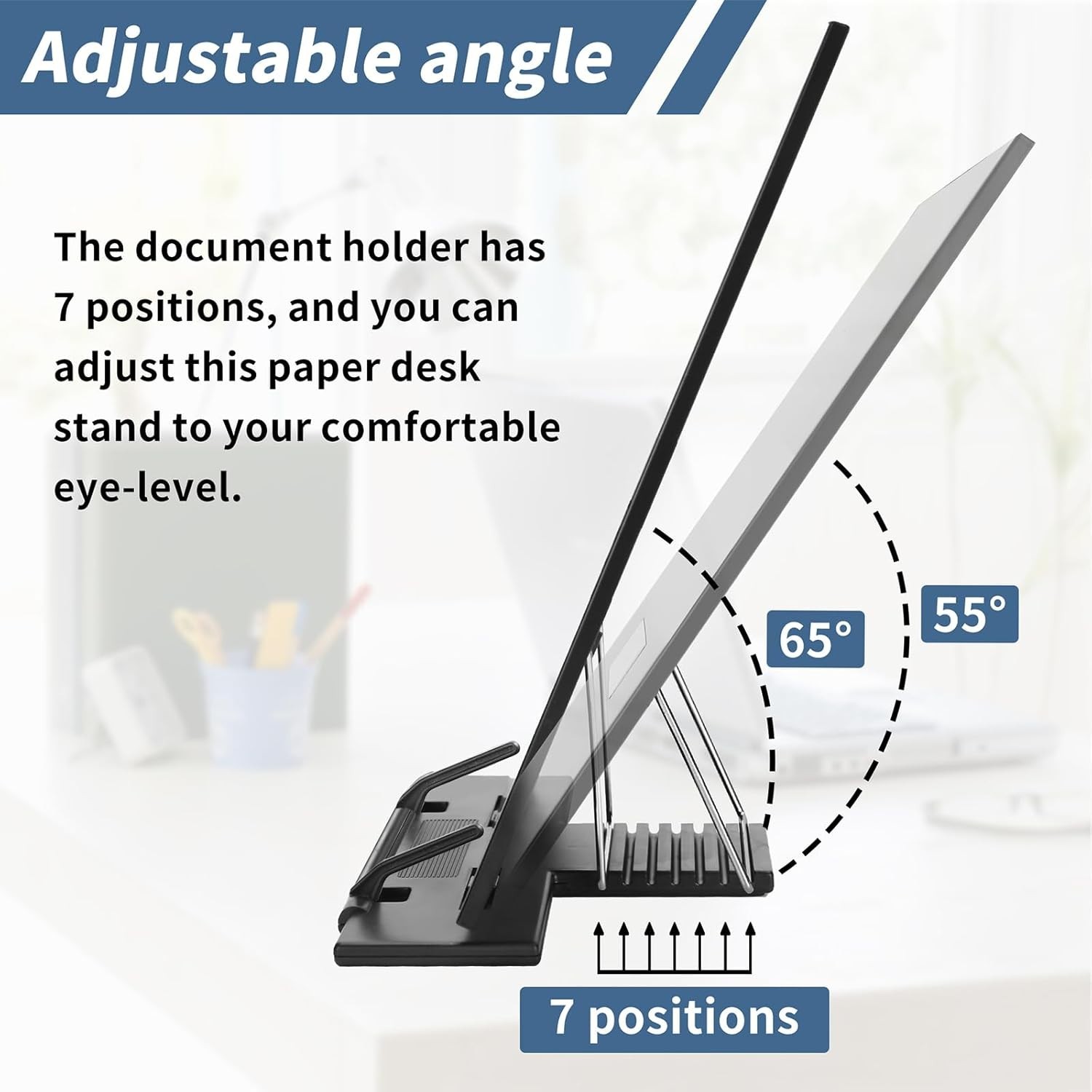 Foldable Document Holder for Desk – Multi-Use Paper Stand for Typing & Reading