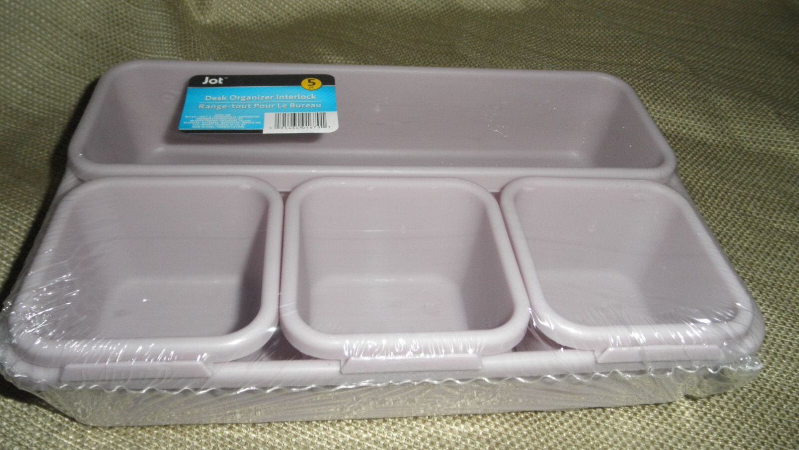 NEW by JOT, DESK ORGANIZER INTERLOCK 5 PIECES (LIGHT PURPLE) OFFICE, PLASTIC