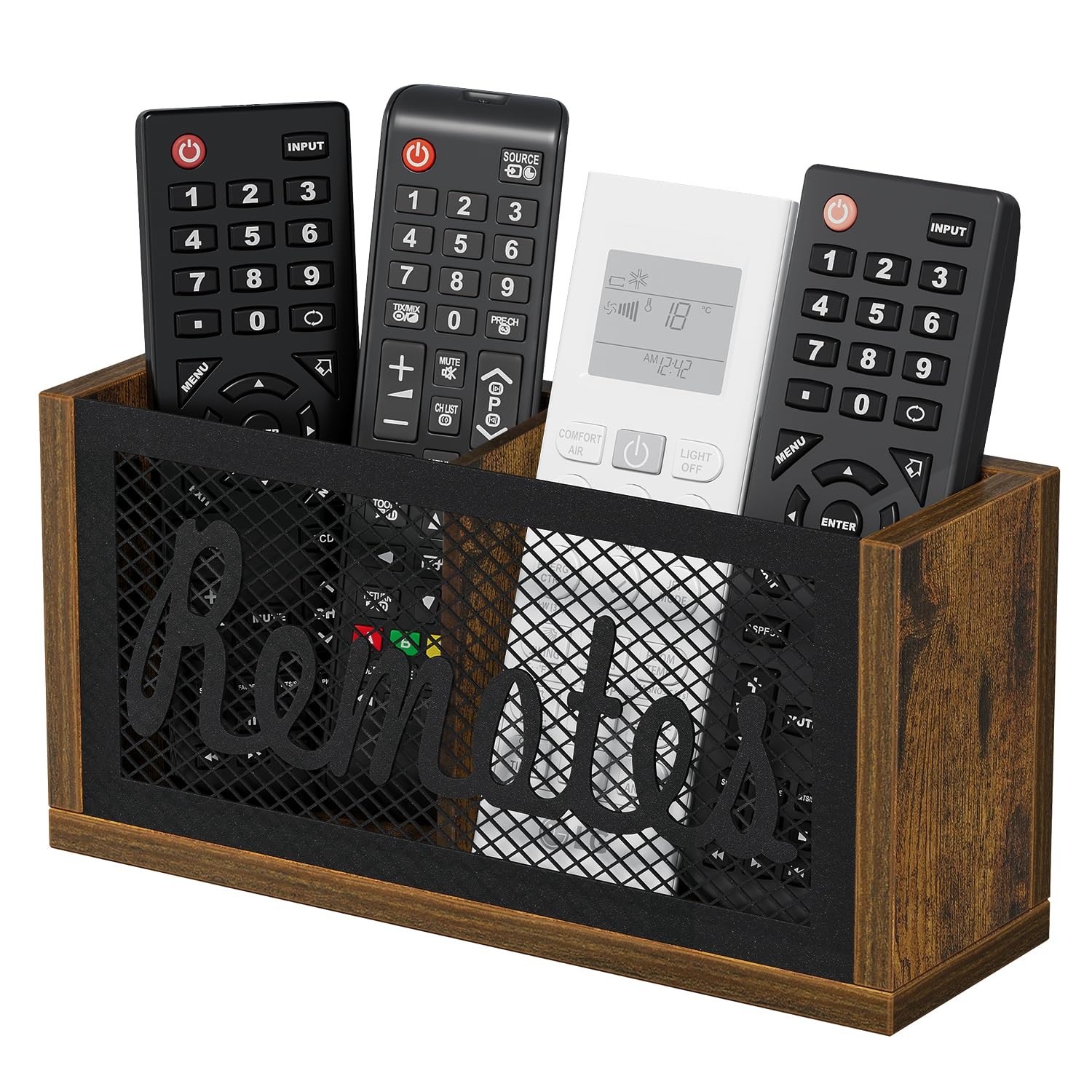 YINMIT Remote Control Holder Wall Mount, TV Small, Rustic Brown – Style A