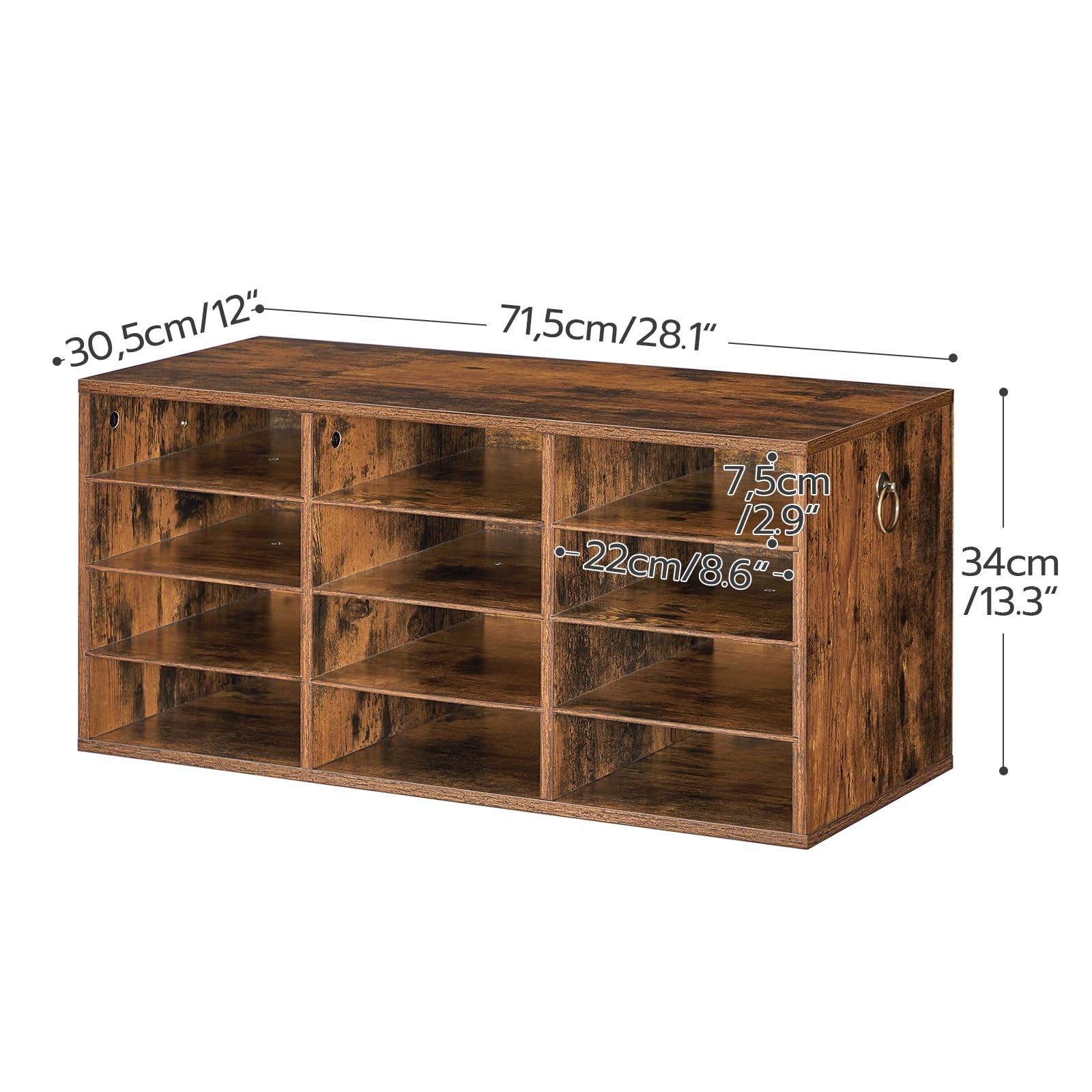 Countertop Mail Sorter Organizer Wooden Literature Organizer Student Mailbox For