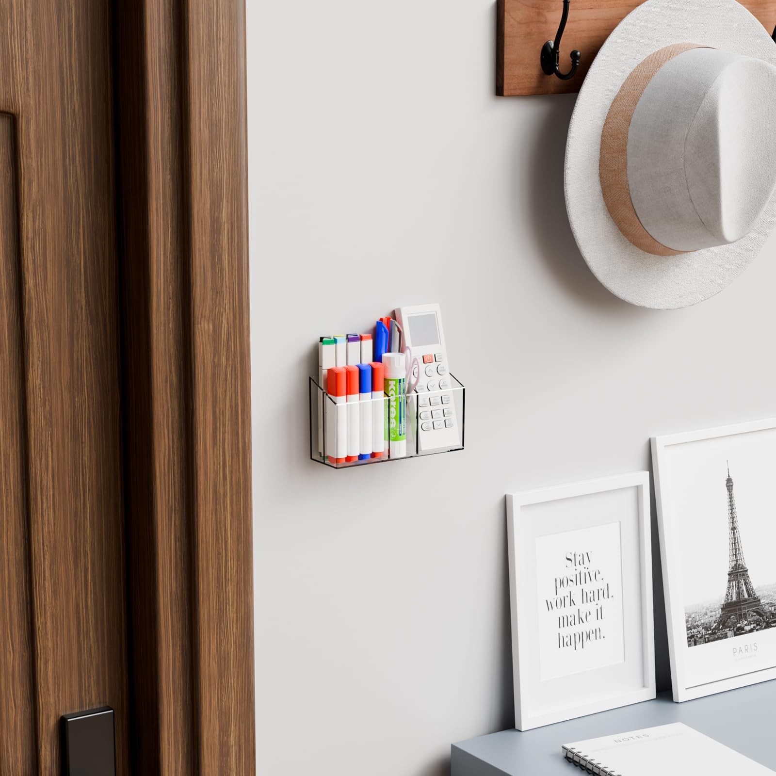 Yieach 2 Pack Magnetic Marker Holder for Whiteboard with Magnet and Adhesive …