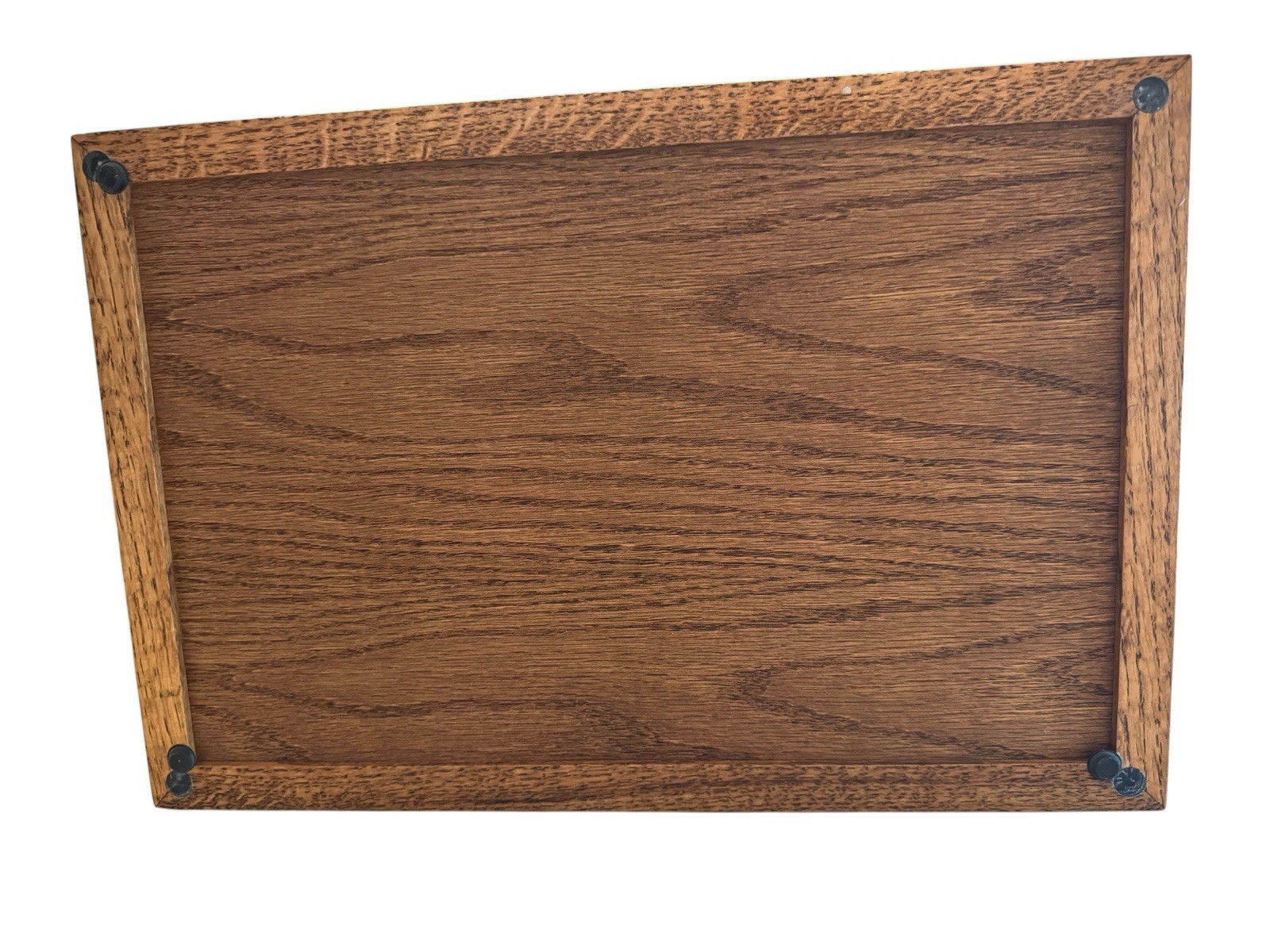 Mid Century Vintage Solid Oak 2 Tier Legal Letter Document Tray Desk Organizer