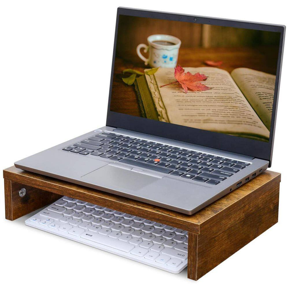 Rustic Brown 14 In. X 3.8 In. Wood Minimalism Desk Organizer Stand