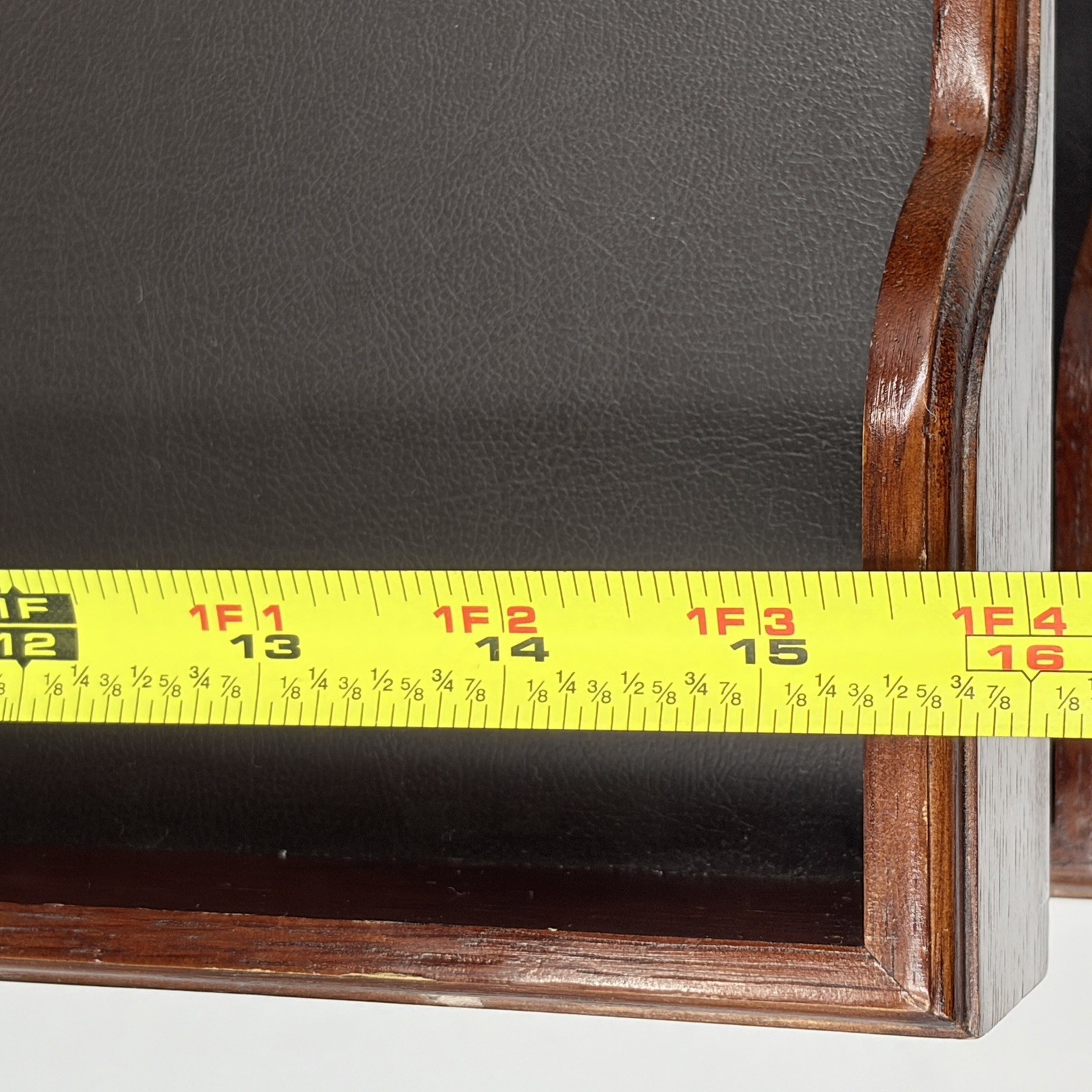 Vintage Eldon Woodline 2500 Two Tier Paper Tray Wood Desk Organizer Brass Tone