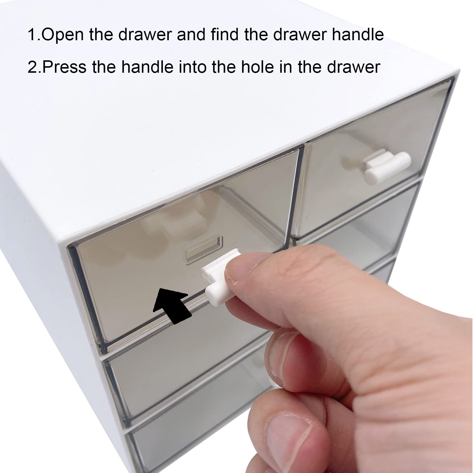 Marknor Makeup Organizer, Desk Organizer with 4 Drawers, Sundries White
