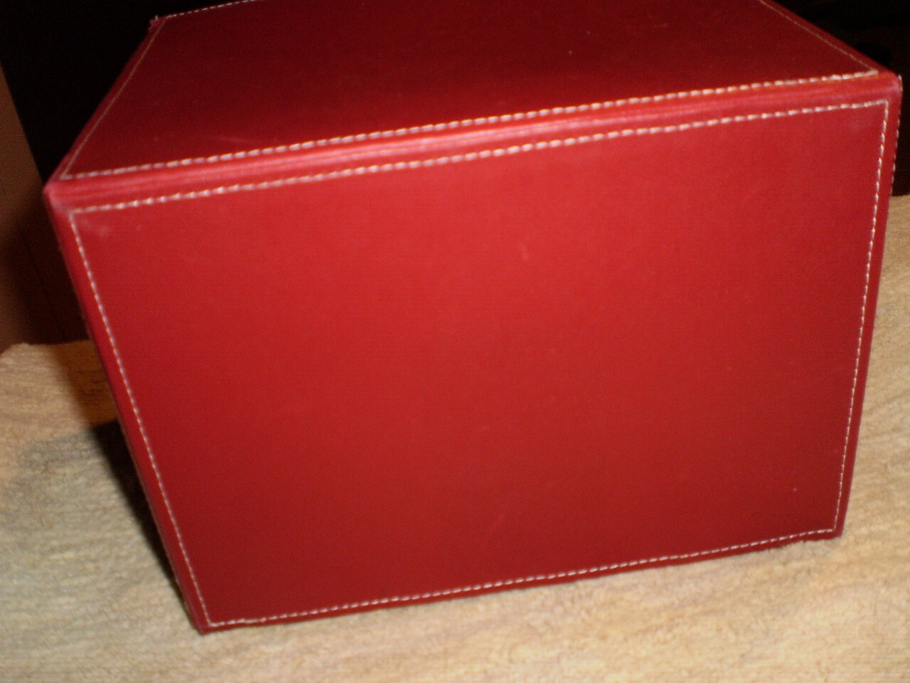 desk storage box faux leather rectangle drawer pull out