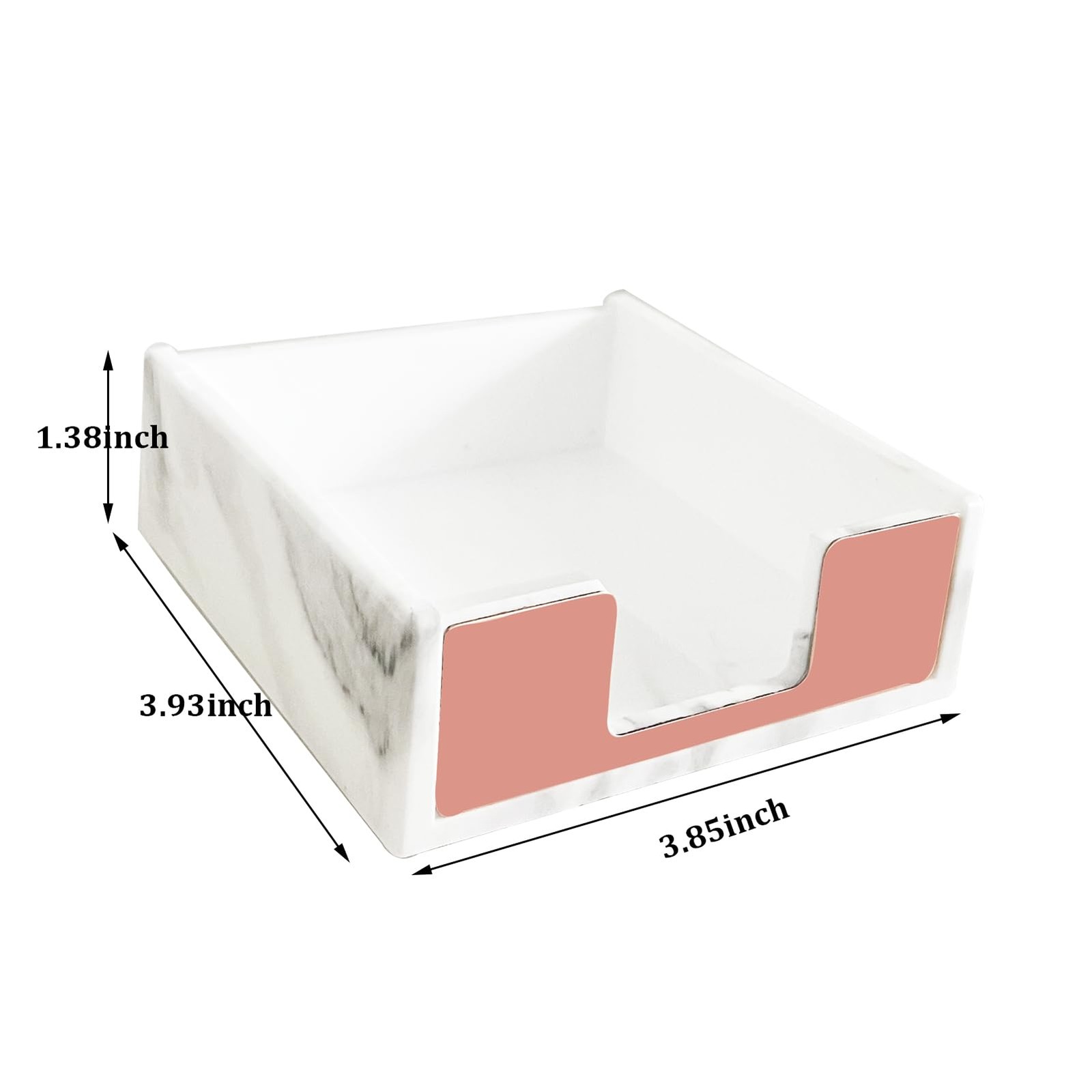Supfoxer Marble White Metal Sticky Notes Holder for 3×3 Adhesive Notepads
