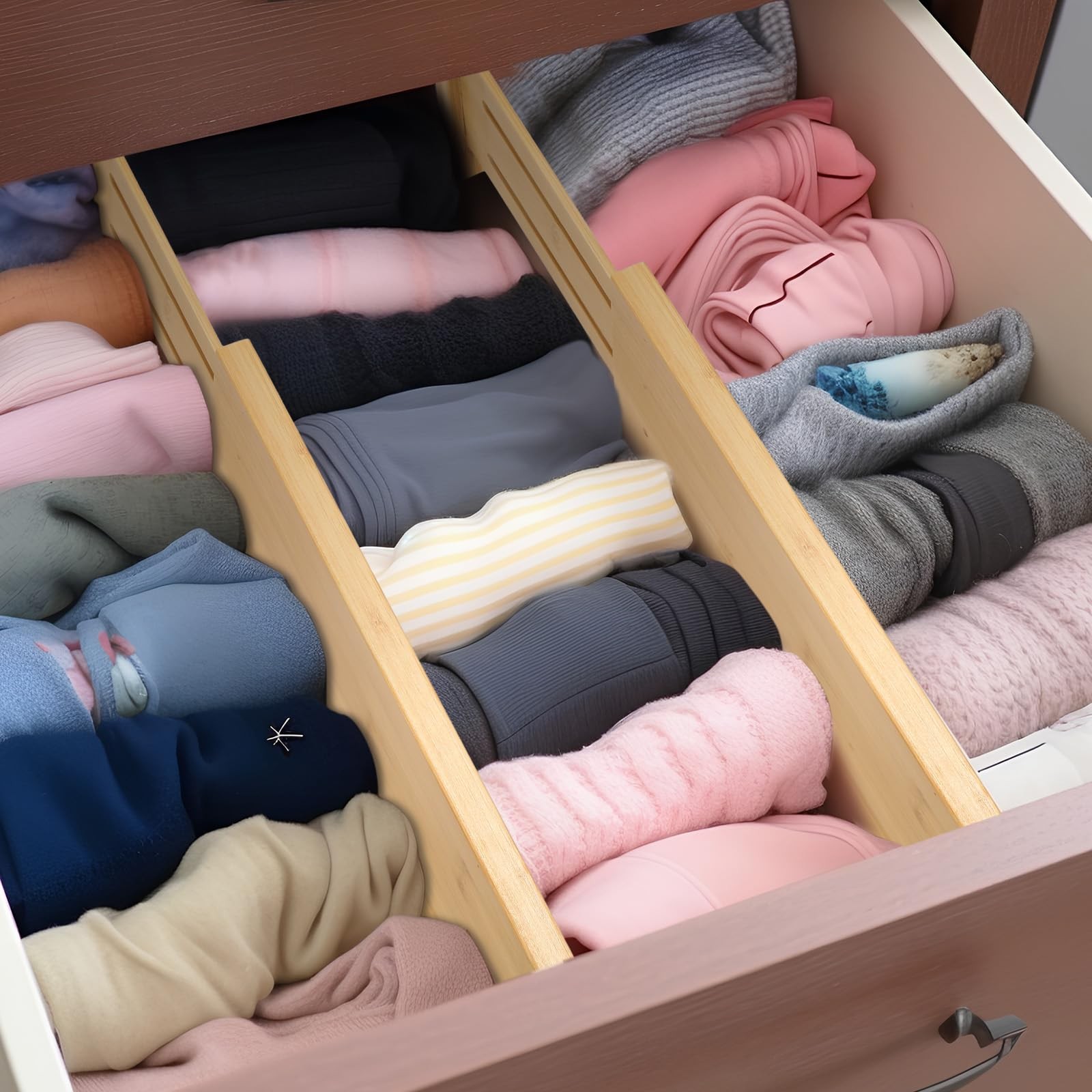 Fabsome Dresser Drawer Organizers 6 Pack 4.65 High Adjustable From 12.5-17