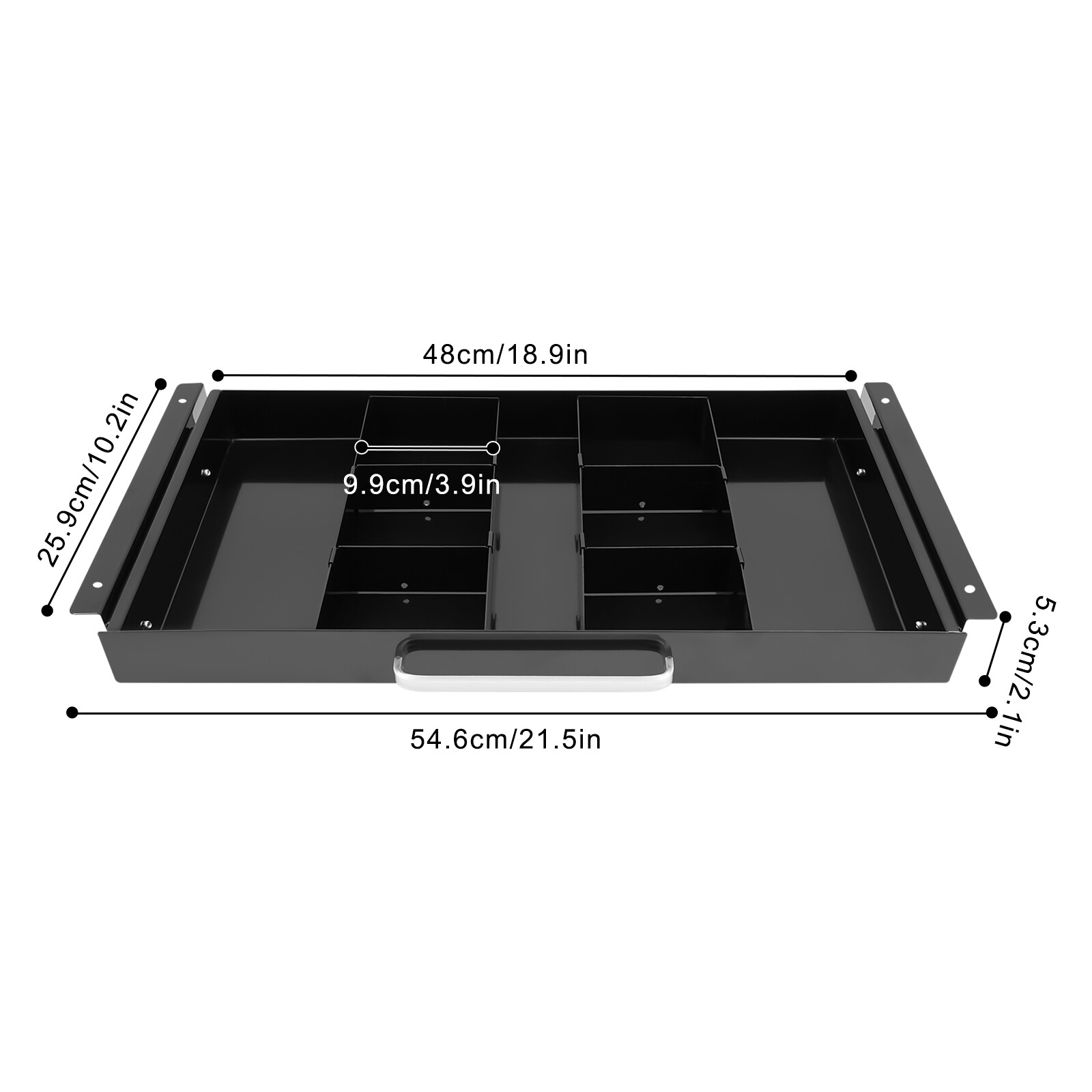 New 21.5″ Black Under Desk Mounted Sliding Pull-out Drawer For Standing Desks