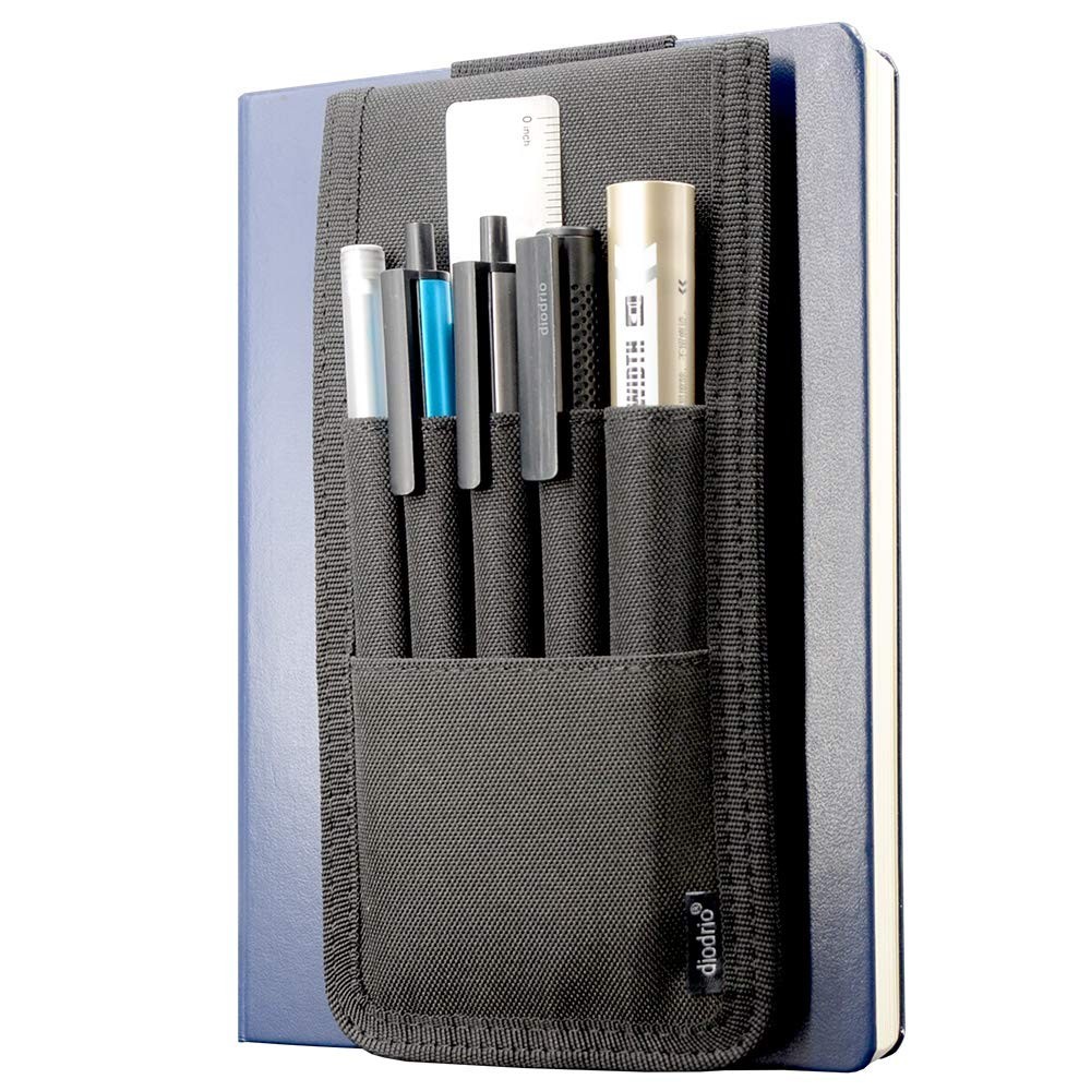 Detachable Pencil and Pen Holder with Elastic Band for Journals – Black