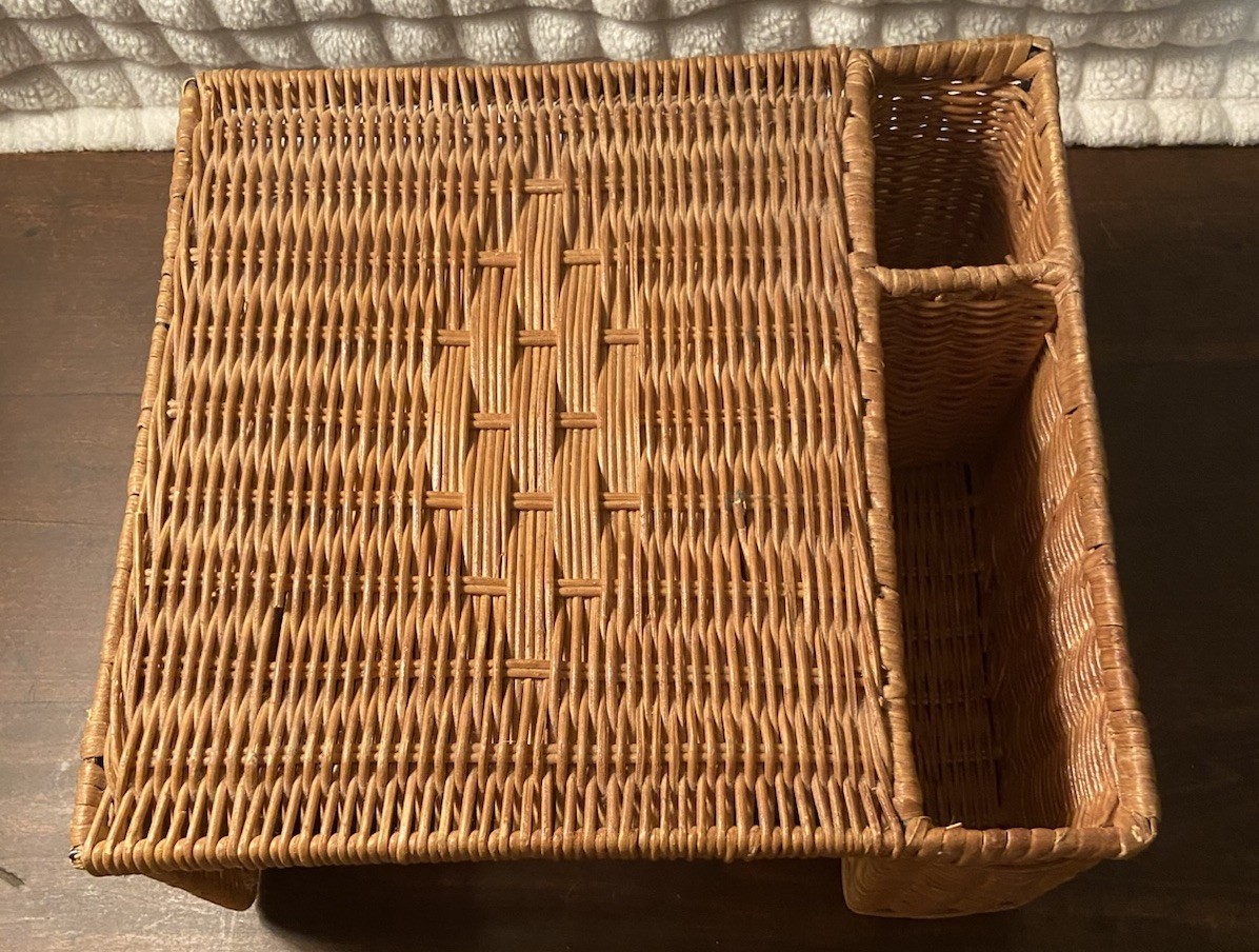 Wicker Rattan Desk Office Organizer