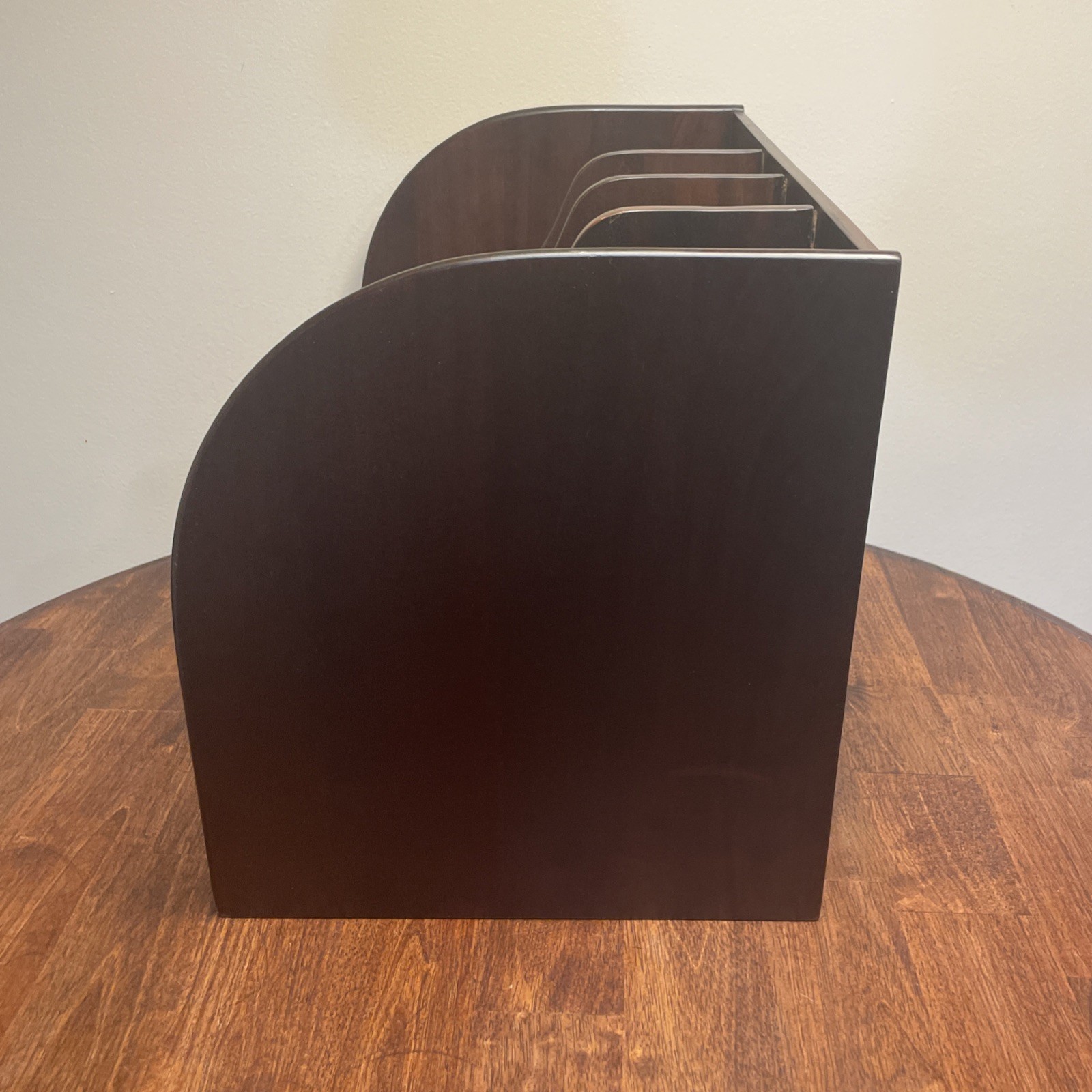 Vintage Danish Modern Style Mahogany Wood Desk Organizer Mail Sorter Selamat HTF