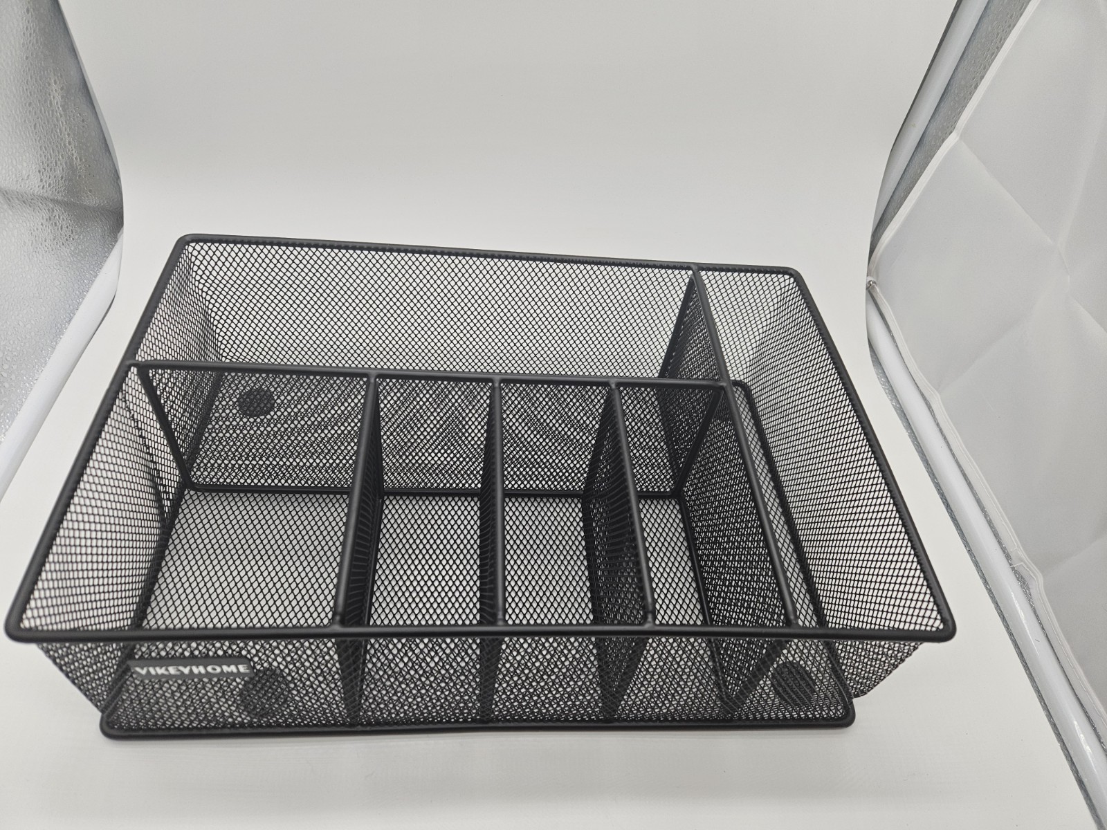 Paper Plate Organizer with Utensil Holder 6 Compartment Metal Paper Plate