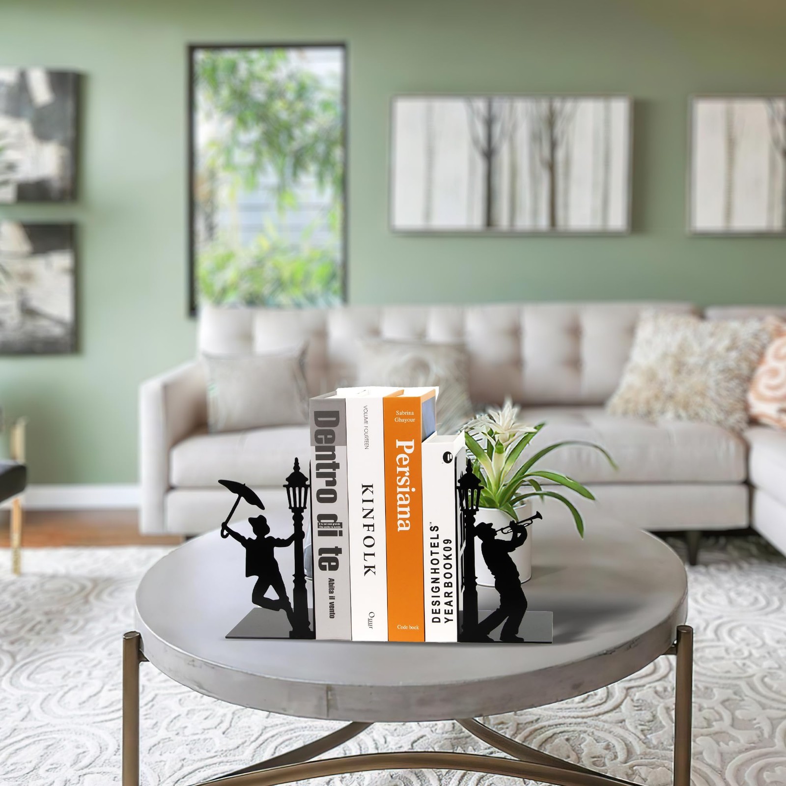 Weibefee Design Book Ends for Shelves Decorative Desk or Colorful_black