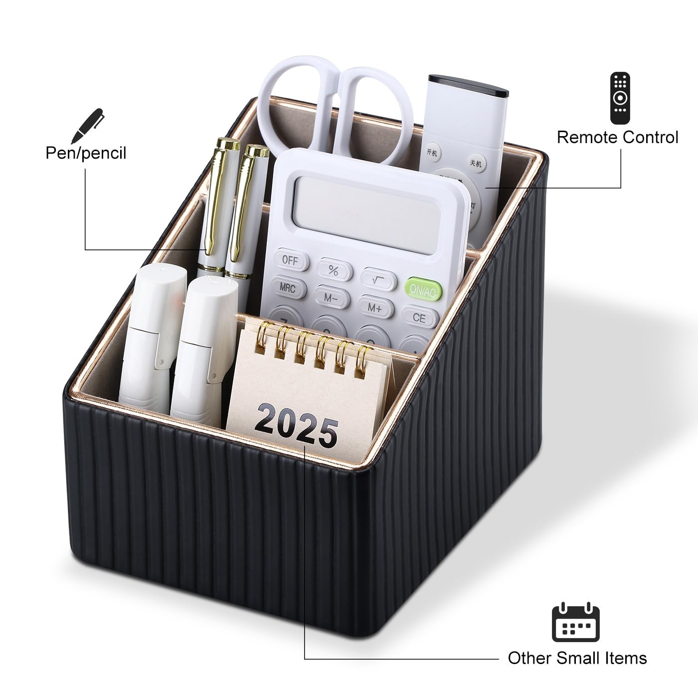 3 Slot PU Leather Remote Controller Holder, Home Sundries Storage , TV Guide/…