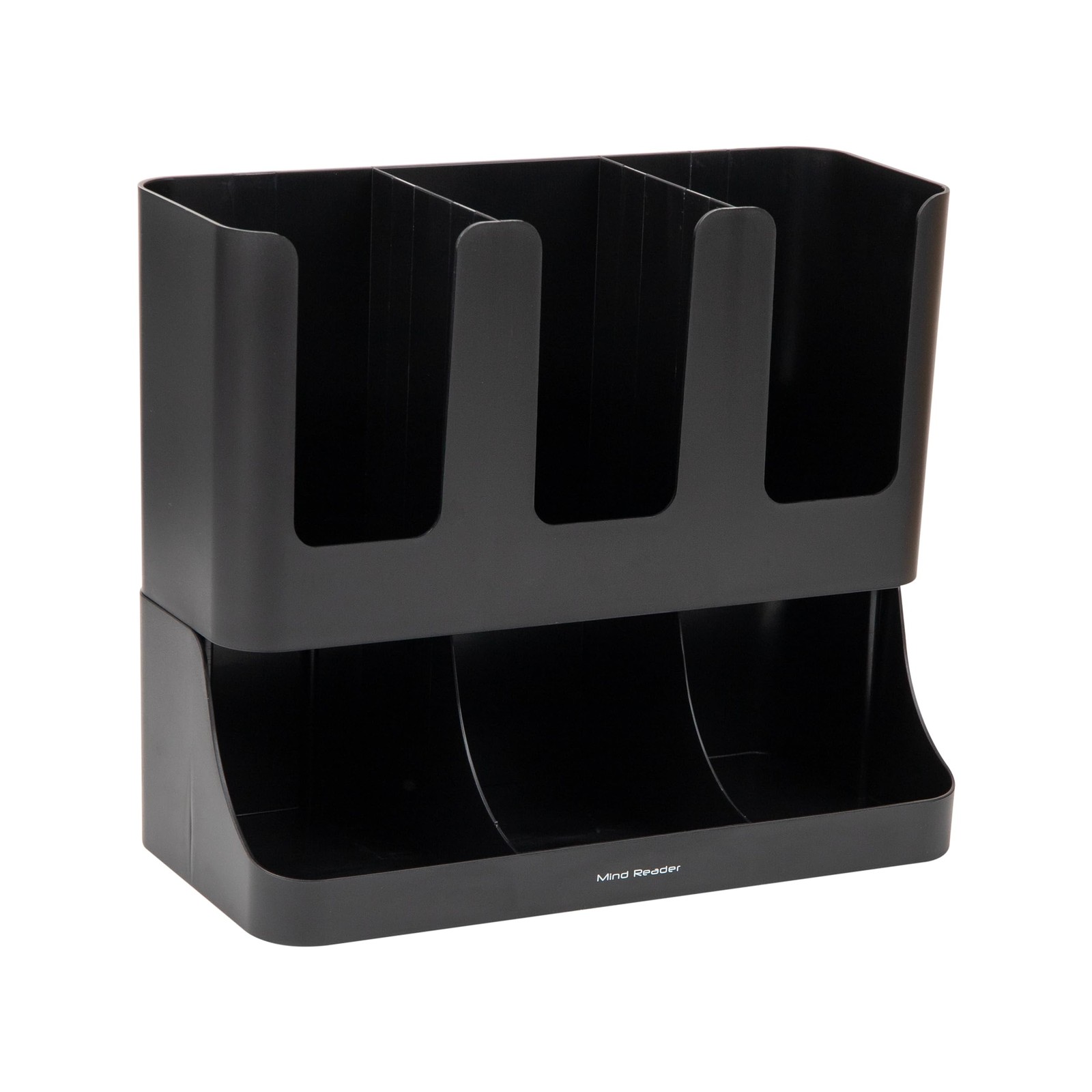 Mind Reader Condiment Station, 6-Compartment, 13″ L x 6.4″ W x 11.5″ H, Black