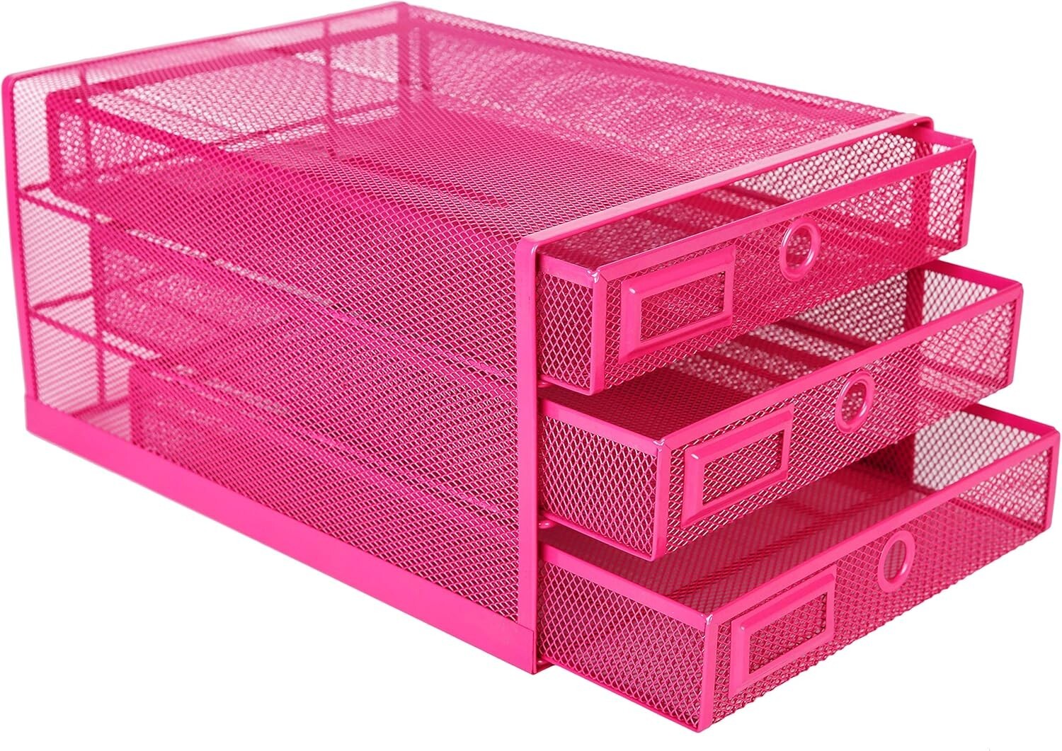 Sleek Gold Desk Organizer with 3 Pull-Out Drawers for Efficient Document Storage