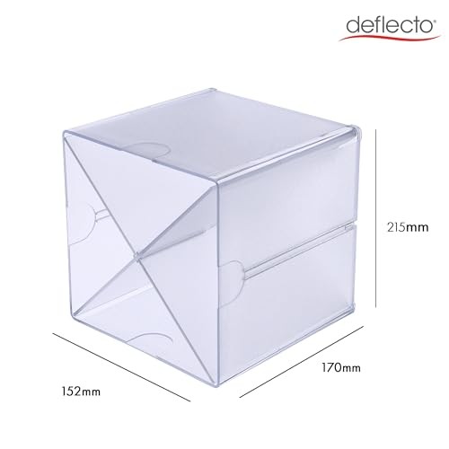Deflecto Stackable Clear Cube Organizer Removable Cross Style 6 x 6 inches