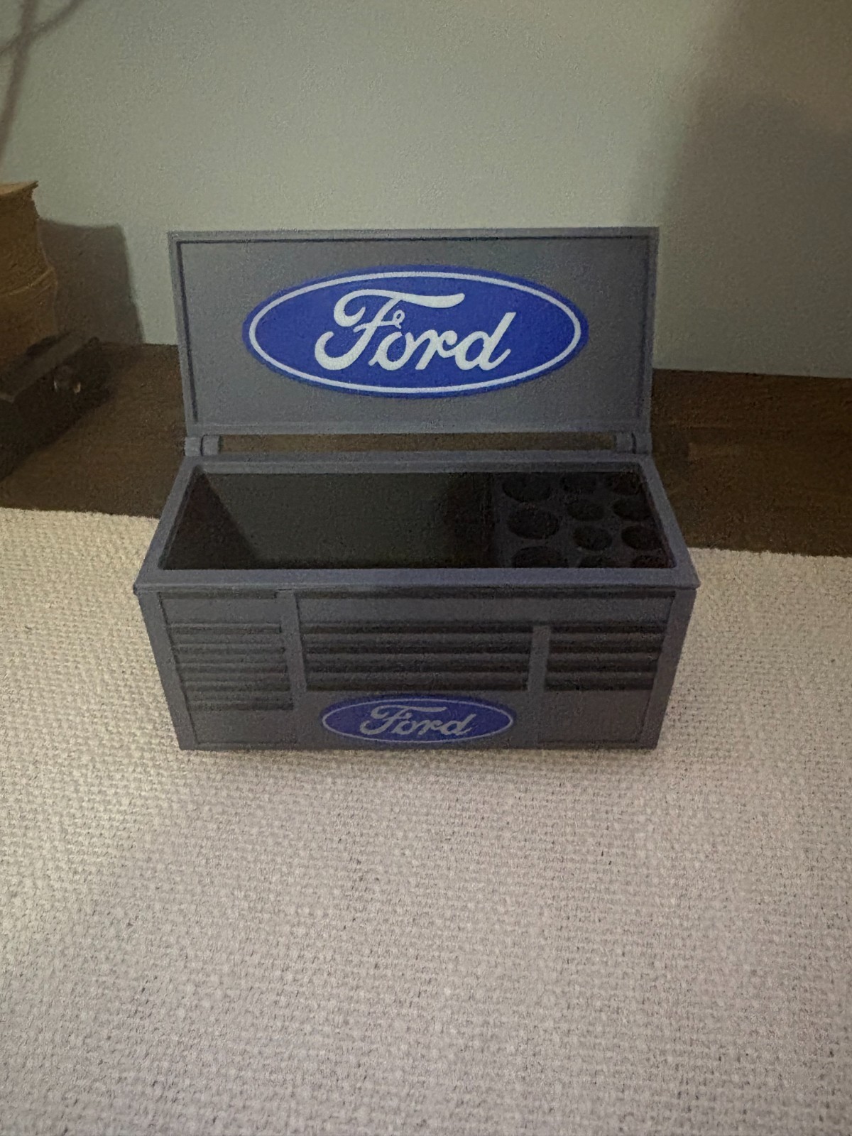 Ford-Inspired Mini Toolbox Organizer – Desk Organizer