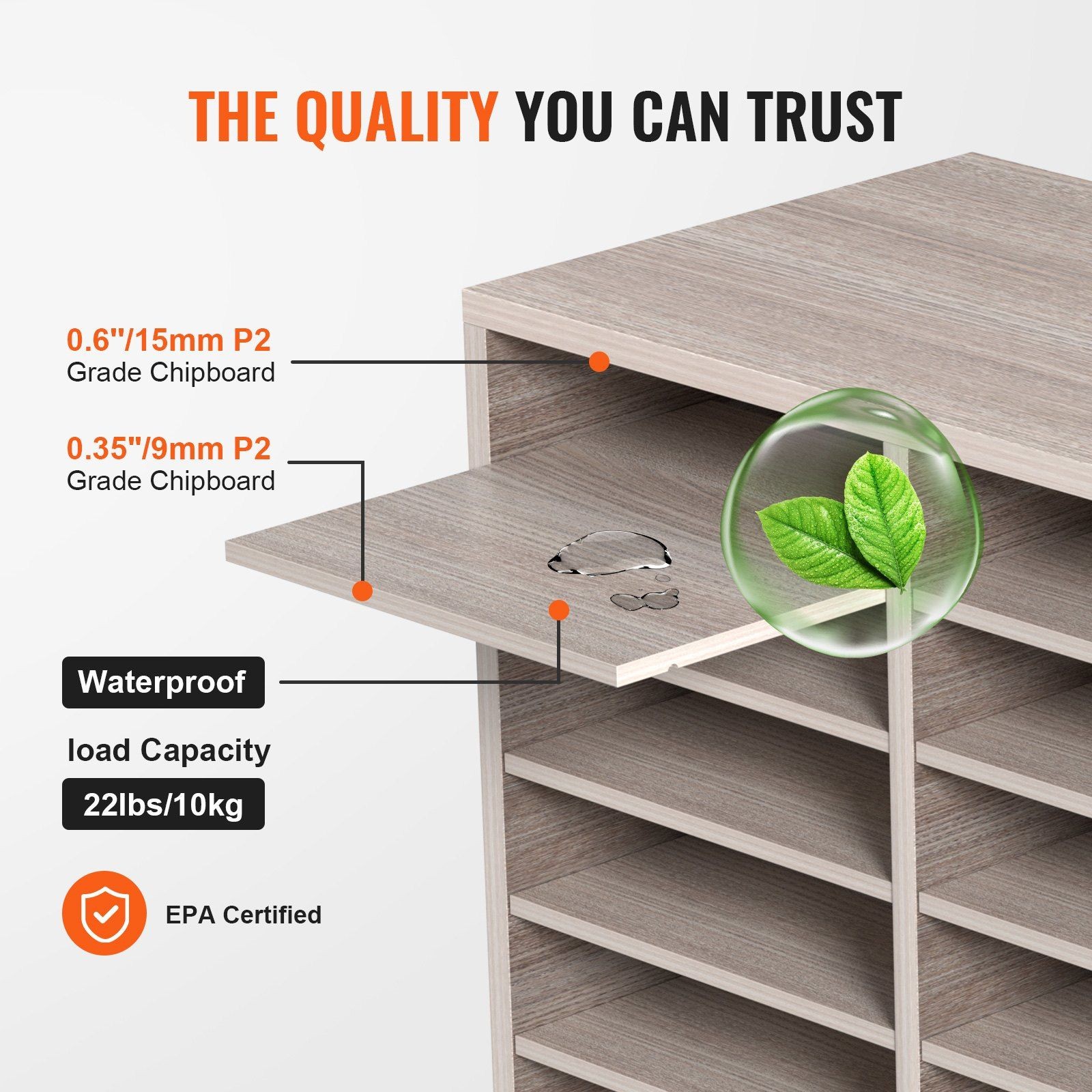 Durable 27-Slot Literature Storage Cabinet MDF Surface Smooth Finish