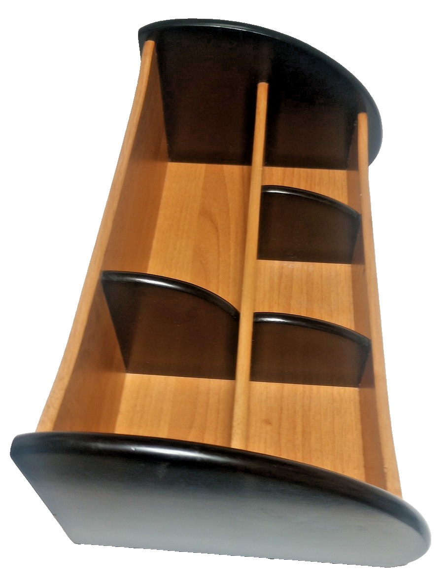 Oak Wood with Ebony Trim Desk Top Office Organizer, 16″x 9″ x 5″