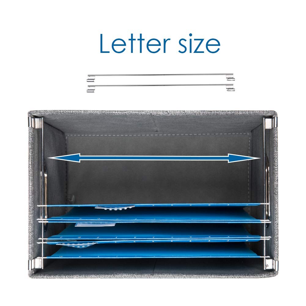 PRANDOM File Organizer Box – Set of 2 (2-pack) without folders, Grey