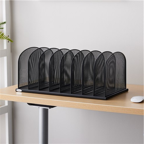 Safco Onyx Mesh Office/Desk Organizer, 8 Upright Sections, #3253 BL