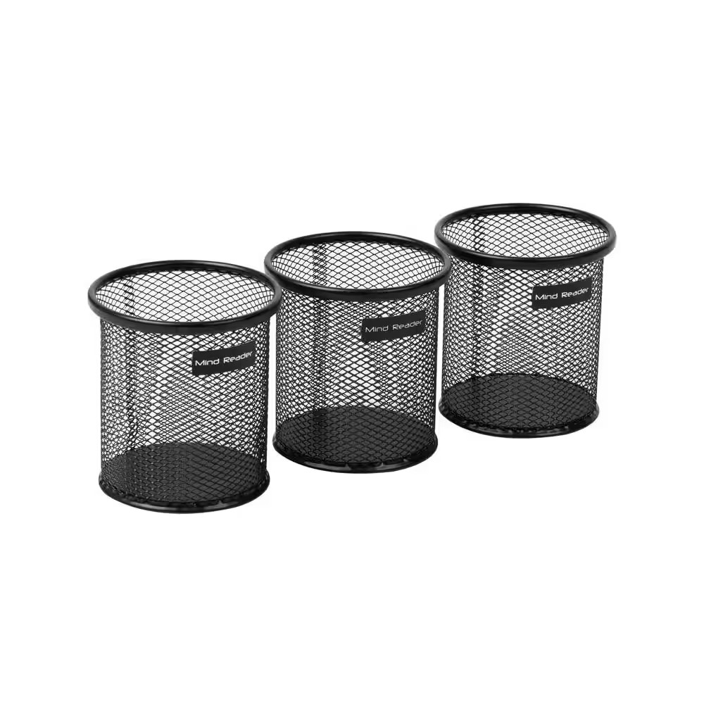 Pen and Accessories Holder, Desktop Organizer, Office, Metal Mesh, 3.5 In. L X 3