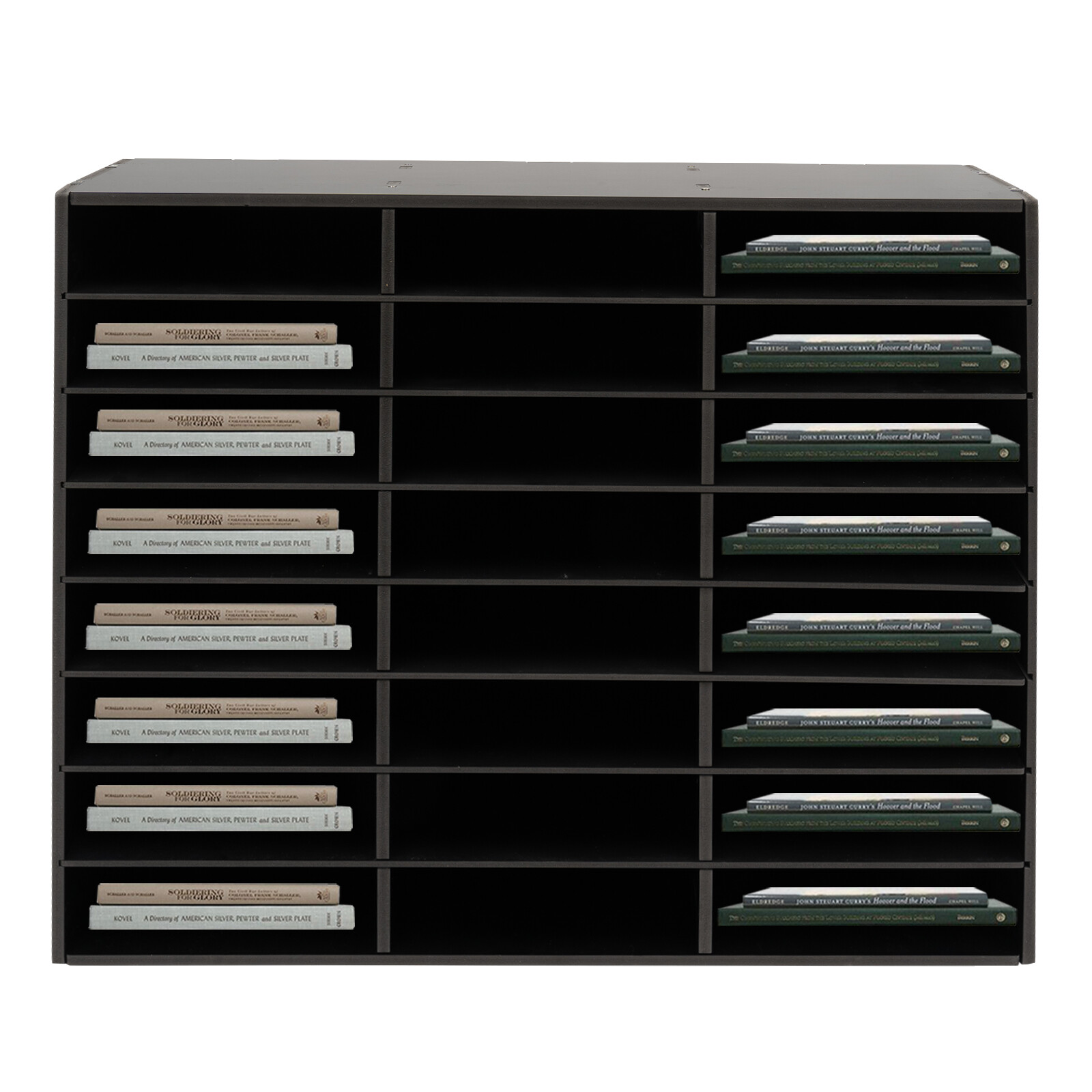 PVC Literature Organizer Desktop File Sorter Wear-resistant Display Stand Black~
